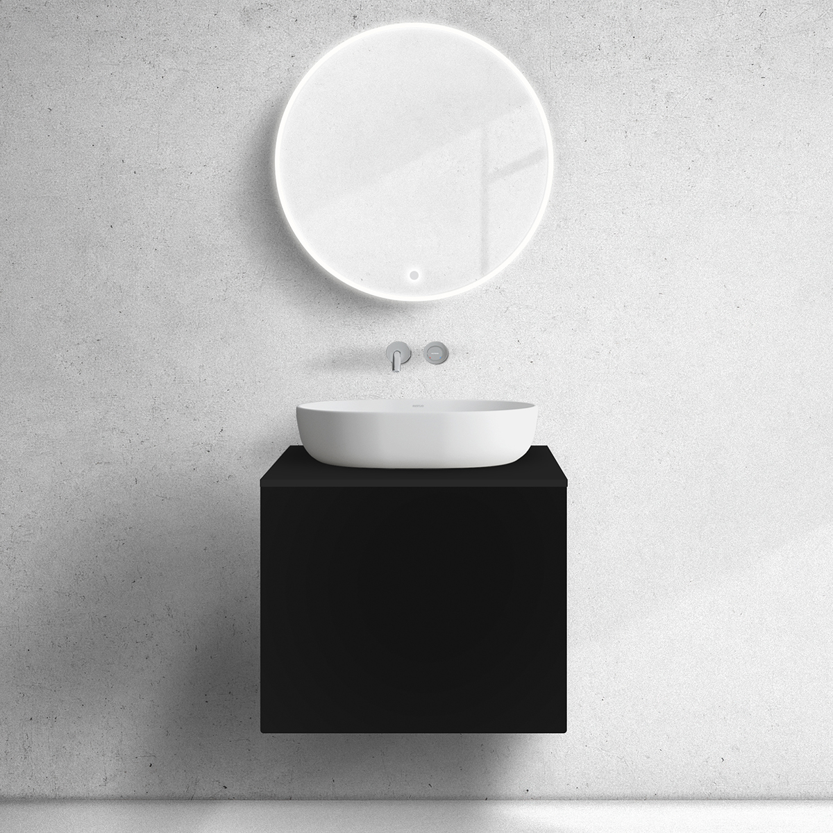 Oltens Lun armario 60x44.7x52 cm suspendido, para lavabo negro 60032300