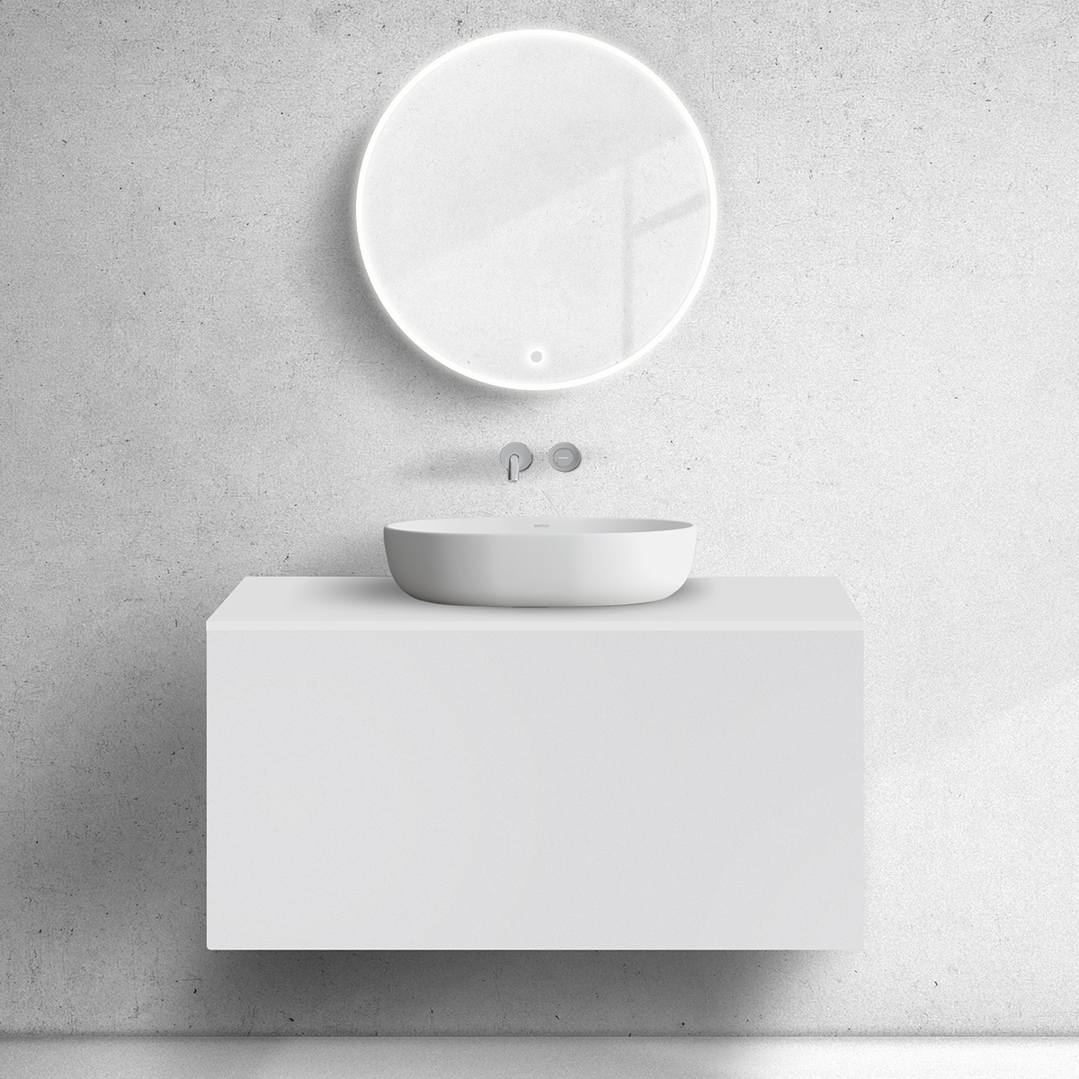 Oltens Lun armario 100x44.7x52 cm suspendido, para lavabo blanco mate 60034000