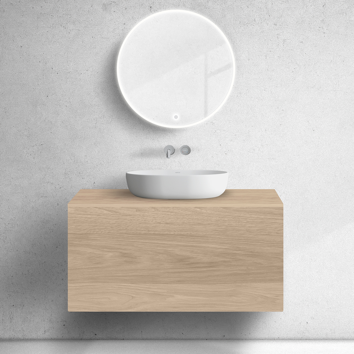 Oltens Lun armario 100x44.7x52 cm suspendido, para lavabo roble 60034060