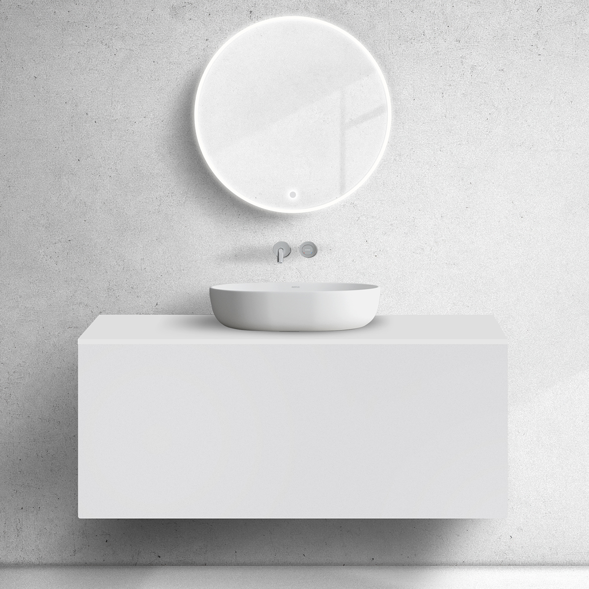 Oltens Lun armario 120x44.7x52 cm suspendido, para lavabo blanco 60035000
