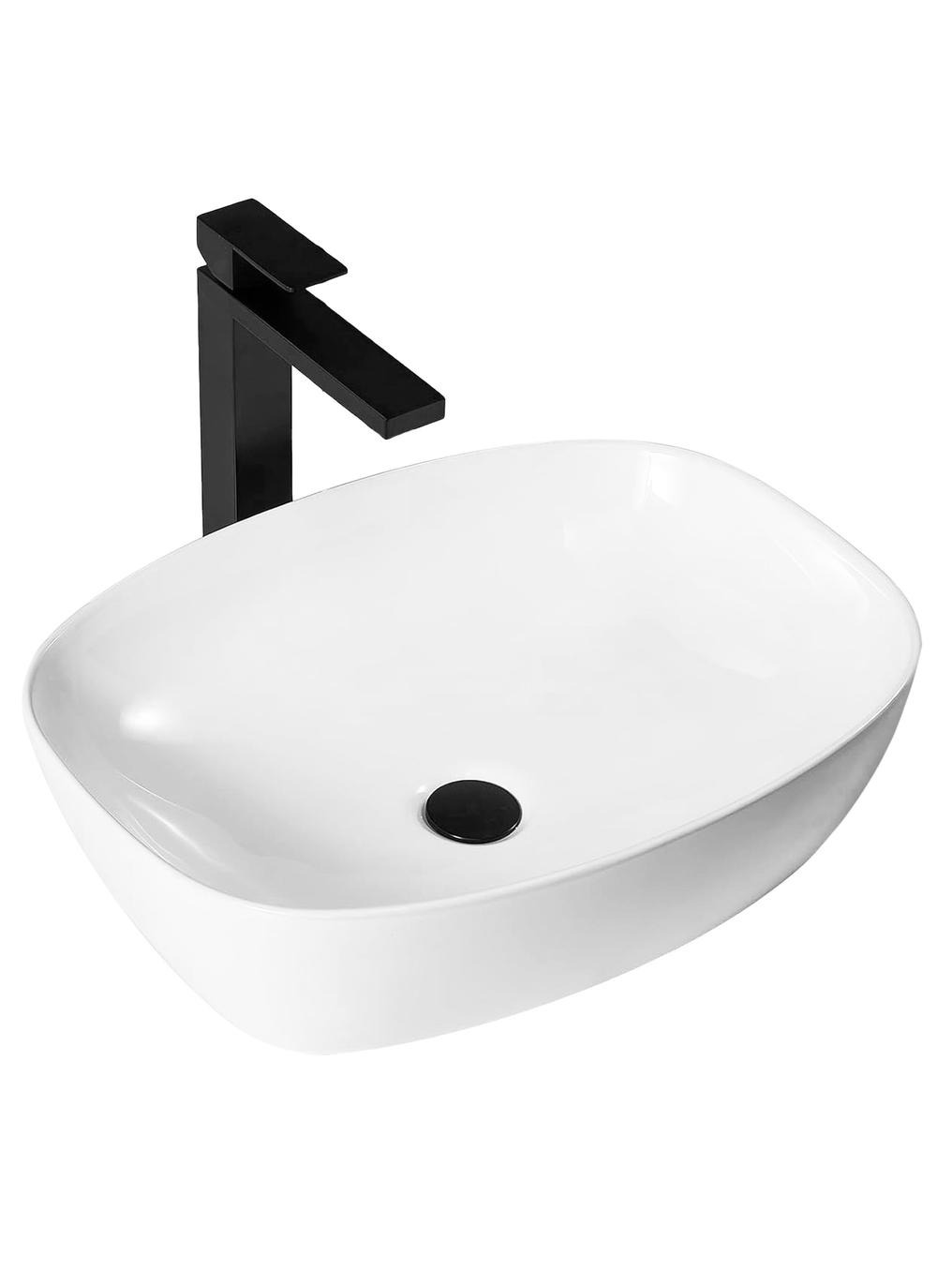 Rea Freja lavabo 51x39.5 cm oval sobre encimera blanco brillante REA-U6616