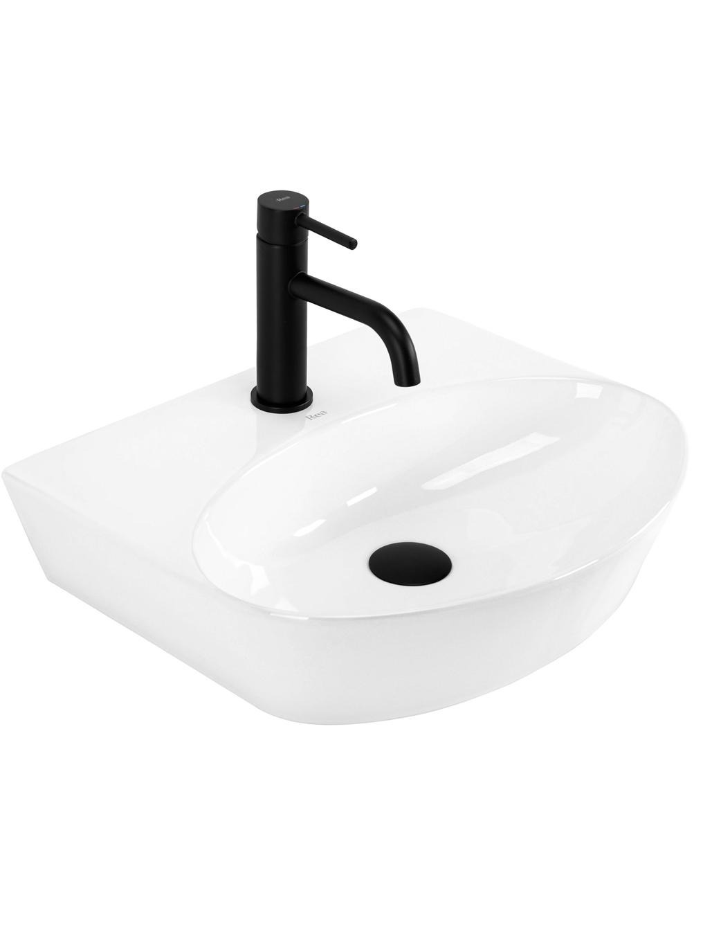 Rea Kim lavabo 59.5x45.5 cm semicircular sobre encimera blanco brillante REA-U6683
