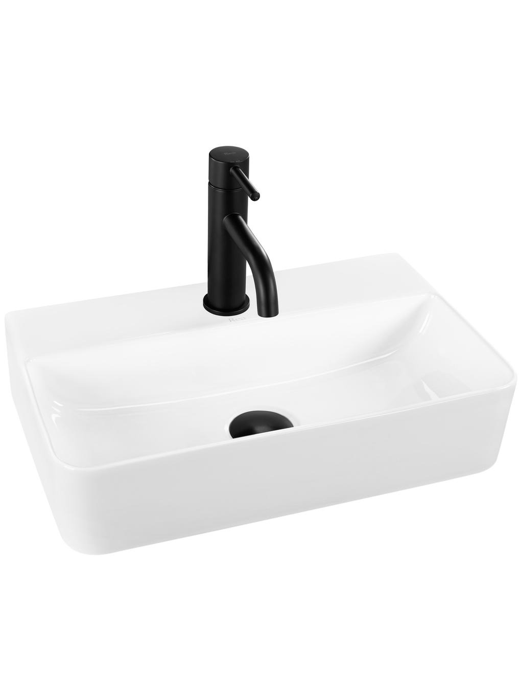 Rea Naomi lavabo 45.5x28.5 cm semicircular clásico-sobre encimera blanco REA-U0630