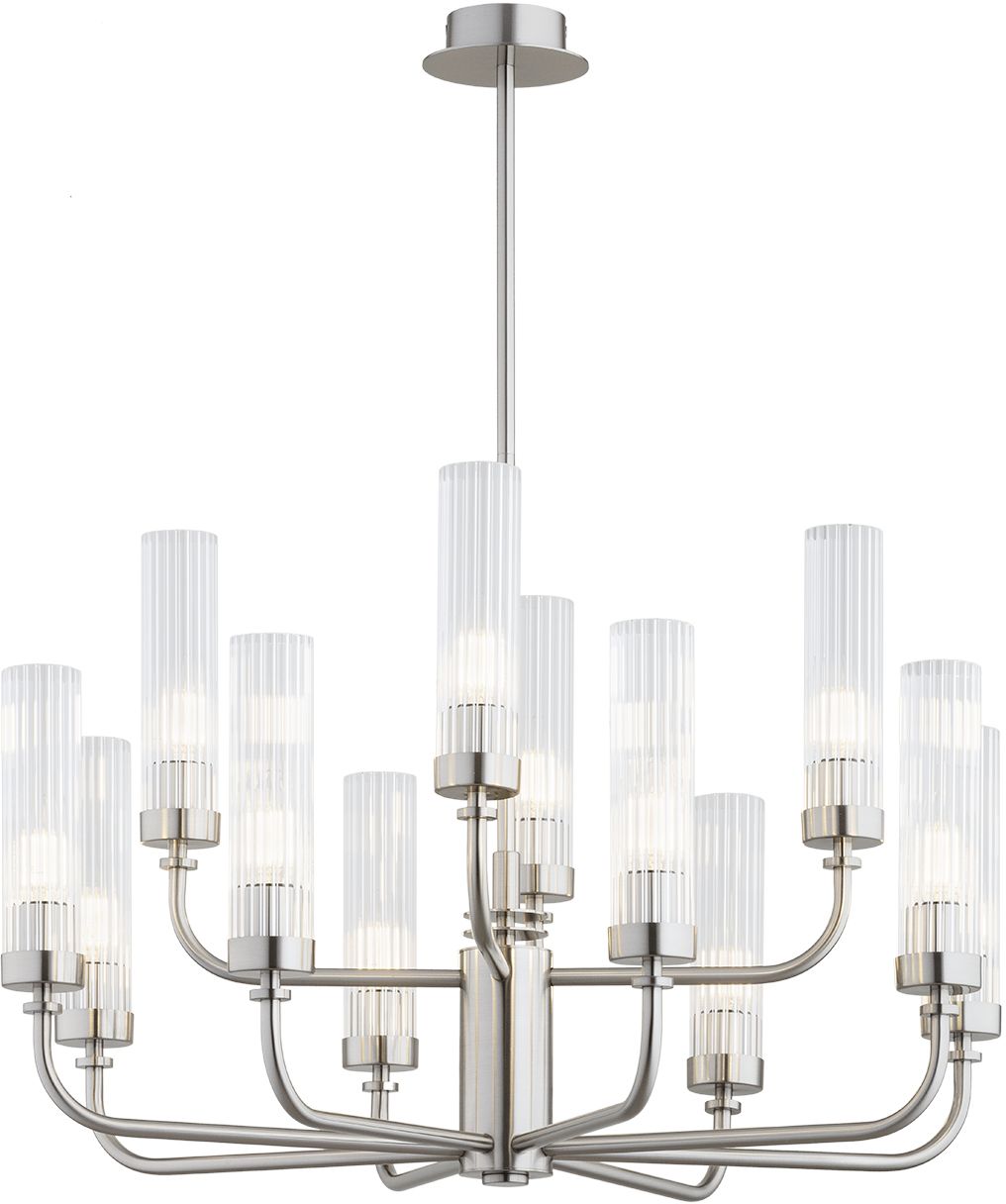 Argon Preston lámpara colgante x7 W transparente-níquel 5088