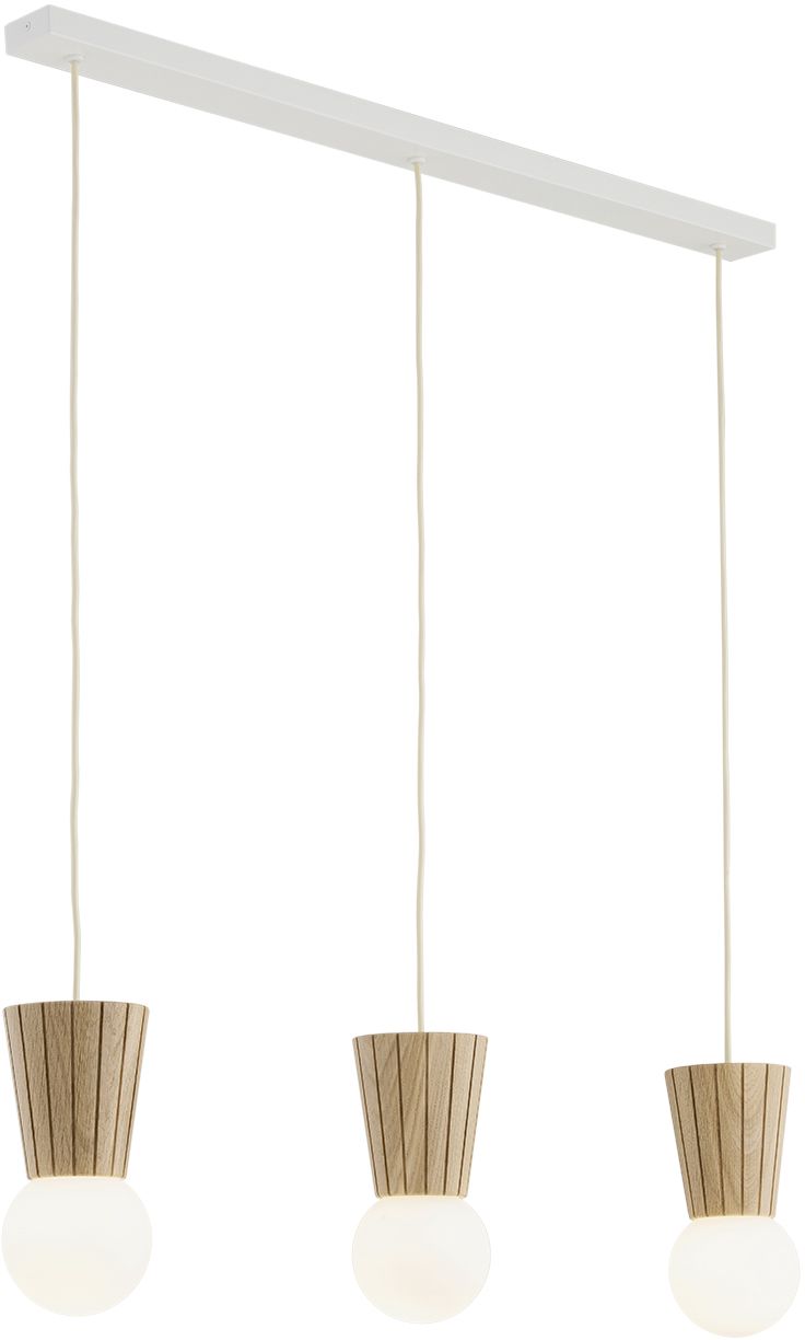 Argon Volante lámpara colgante 3x6 W madera-ópalo 6357