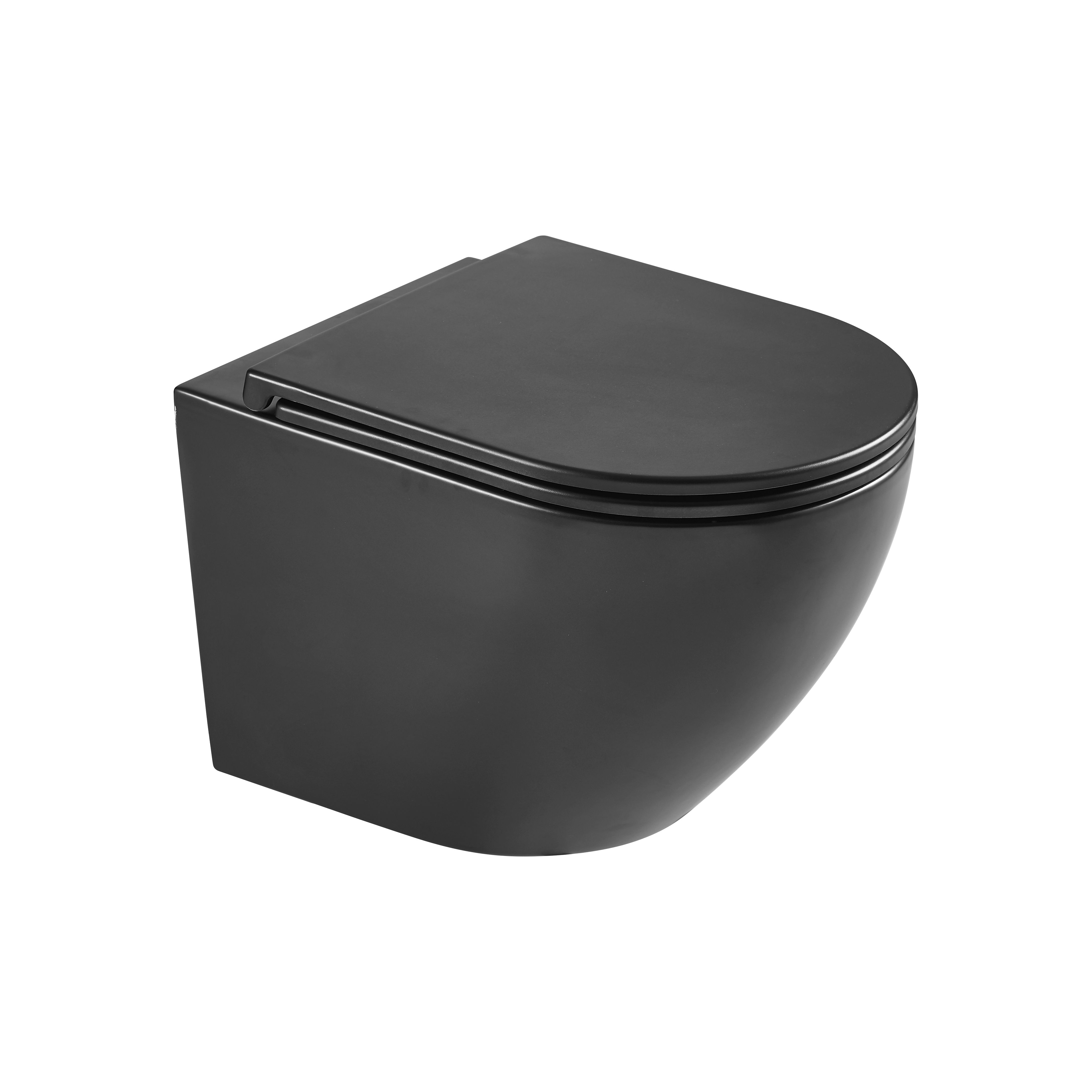 Hagser Beno taza de inodoro suspendido sin reborde con descarga de remolino negro mate HGR15000042