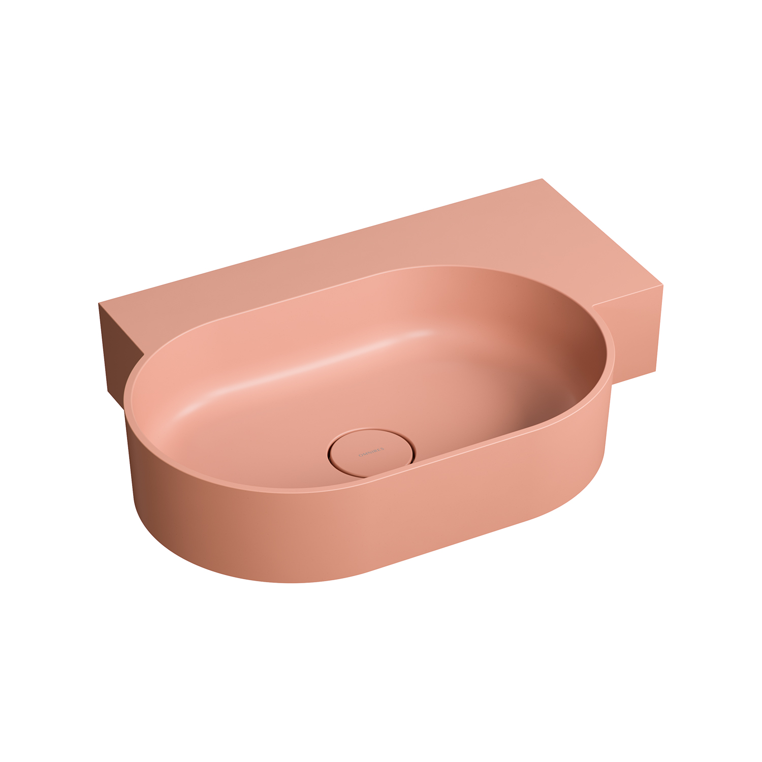 Omnires Ovo M+ lavabo 64x44 cm esquina clásico-sobre encimera rosa mate OVO645UWPCO