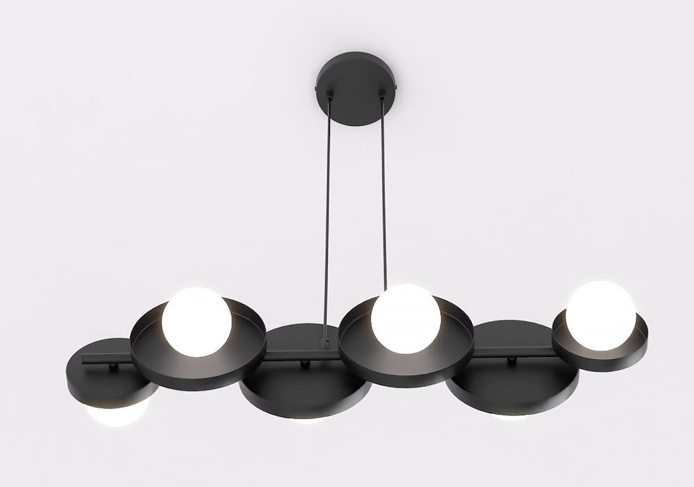 Emibig Model 6 Black lámpara colgante 6x8 W negro 1486/6