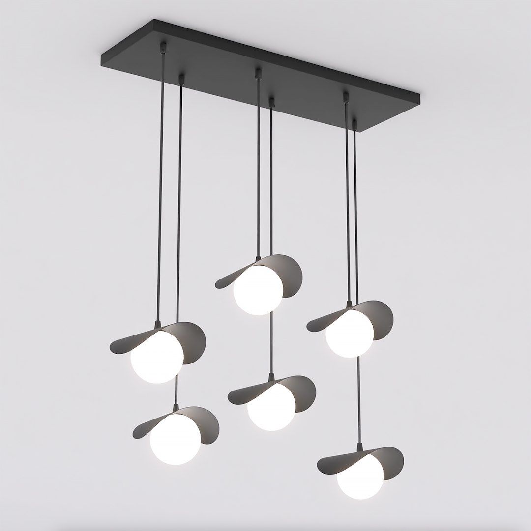 Emibig Ritual 6 Black lámpara colgante 6x8 W negro 1490/6