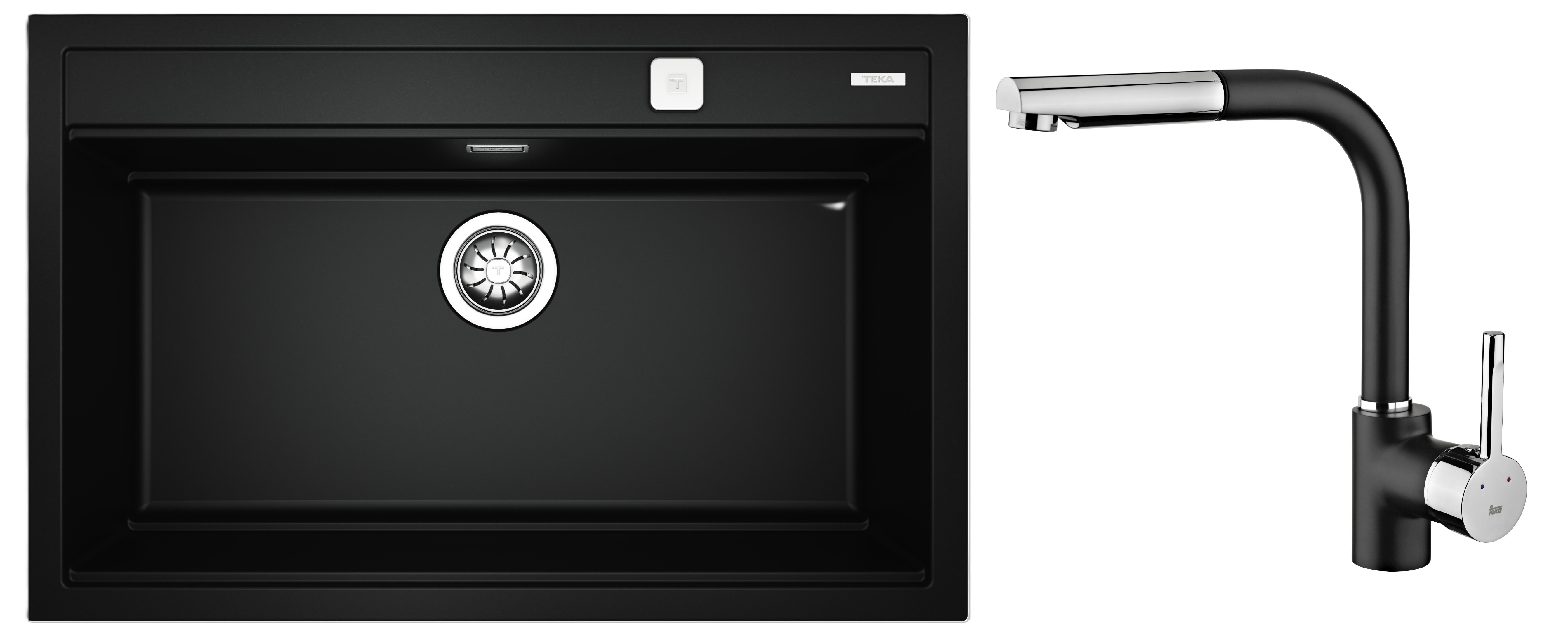 Conjunto fregadero Tegranit Teka Nova XXL 115230057, grifo de cocina Teka ARK 23938120N