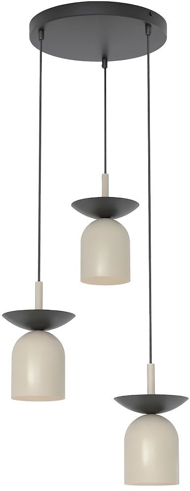 Emibig Ego lámpara colgante 3x10 W negro-capuchino 1612/3PREM