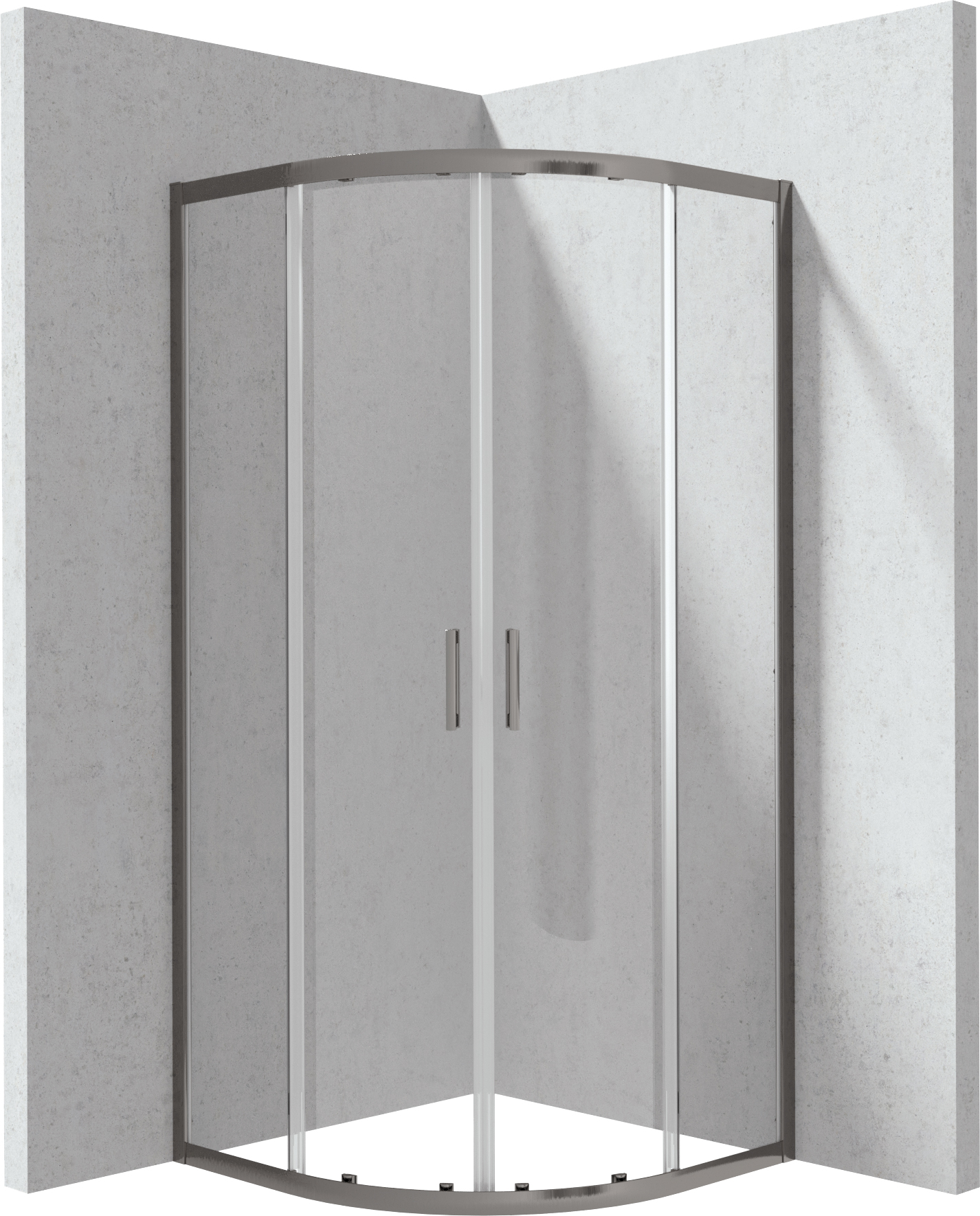 Deante Funkia Evo cabina de ducha 80x80 cm semicircular grafito cepillado/vidrio transparente KYP_D088P