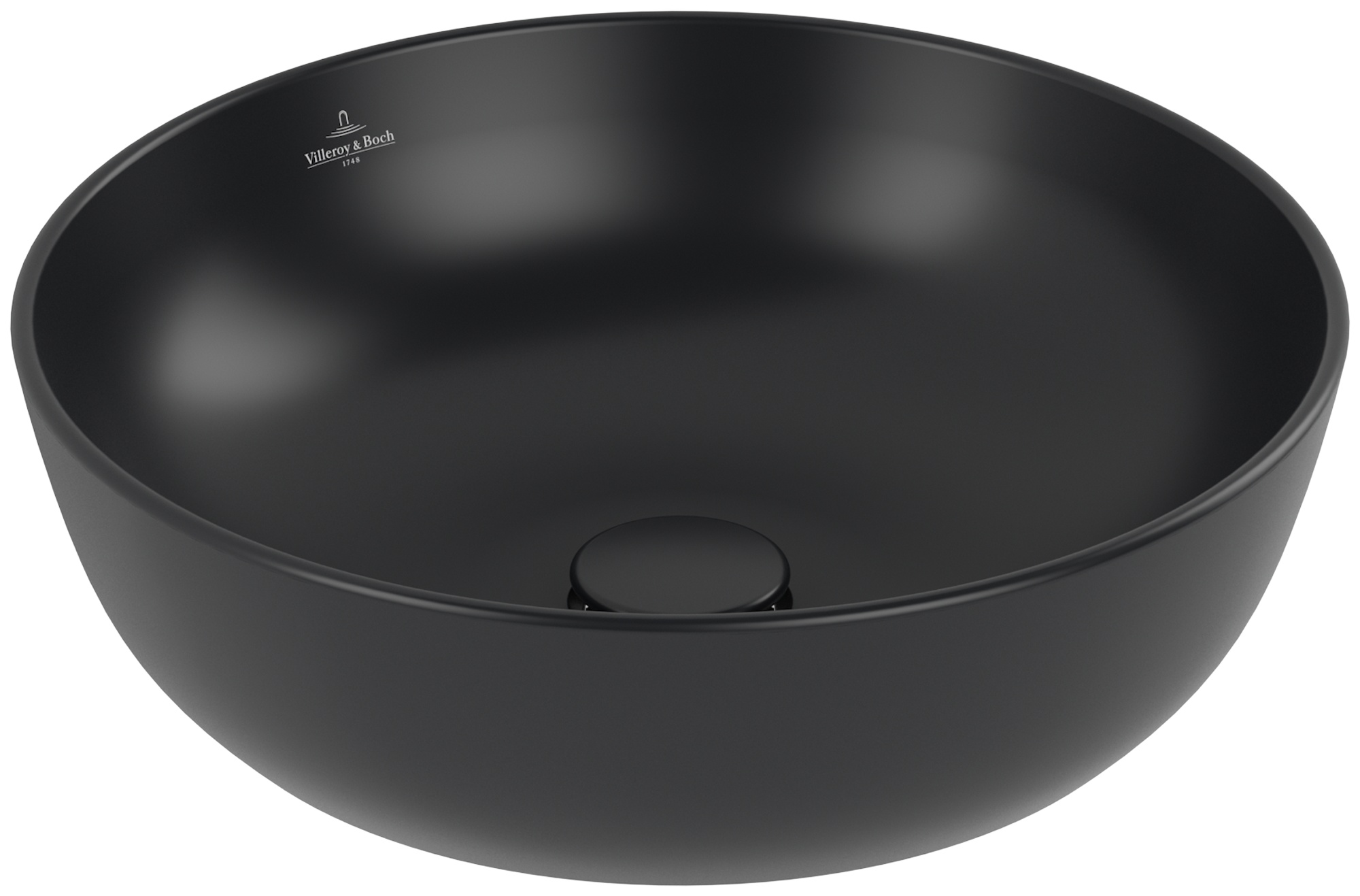 Villeroy & Boch Artis lavabo 43x43 cm circular sobre encimera negro 417943R7