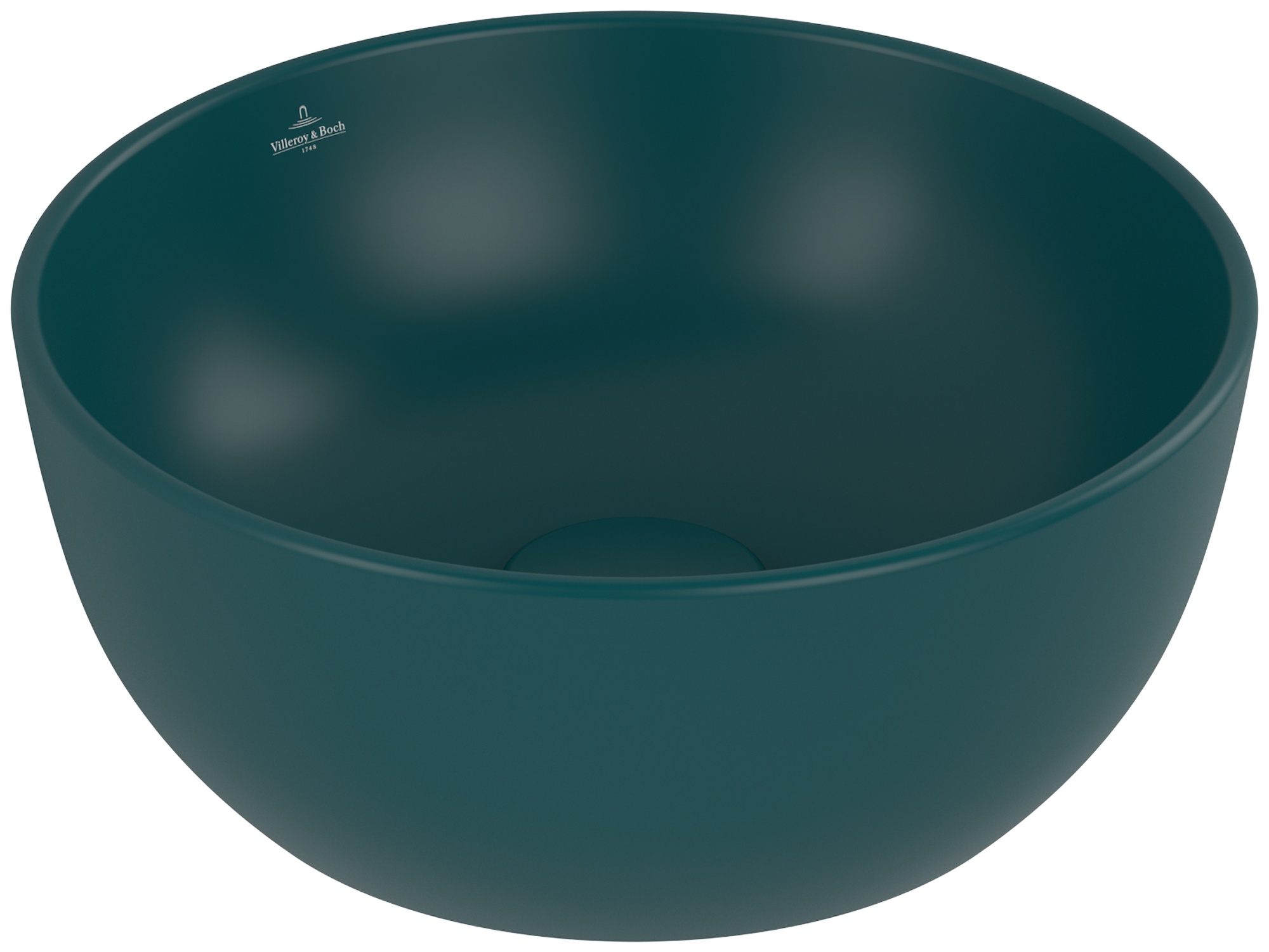 Villeroy & Boch Artis lavabo 32.5x32.5 cm circular sobre encimera verde mate 438932TE