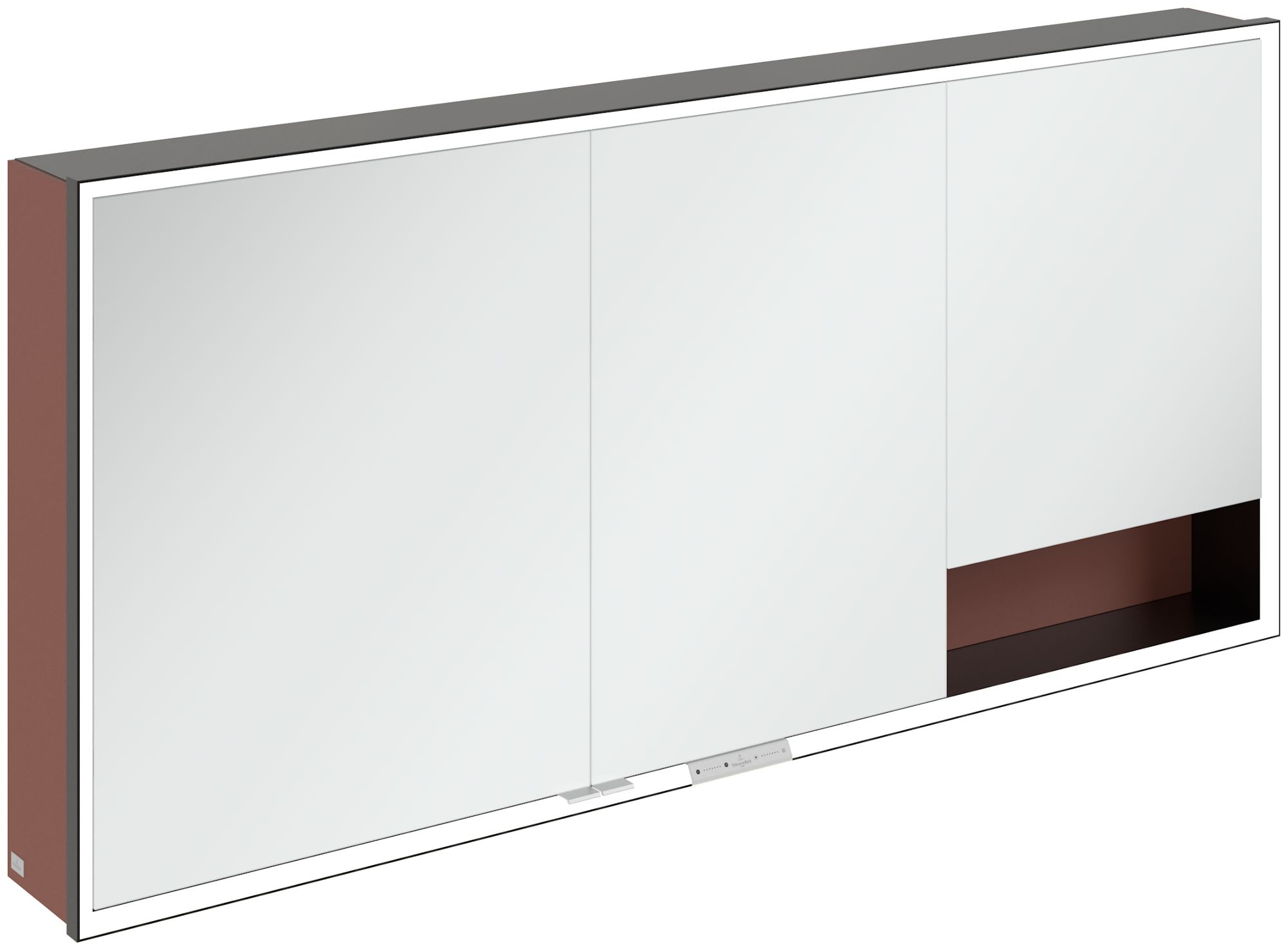 Villeroy & Boch My View+ armario 160x16.8x75 cm con espejo negro-rojo B48116AH