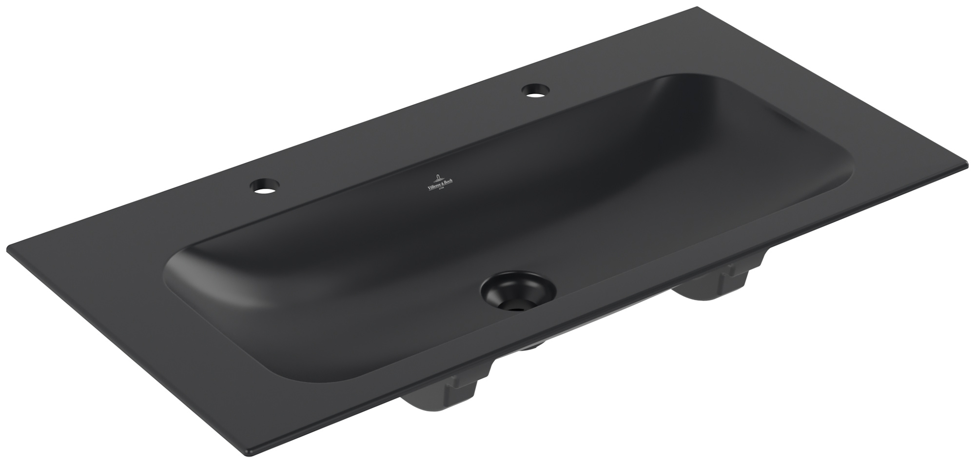 Villeroy & Boch Finion lavabo 100x50 cm rectangular para mueble negro brillante 4164A1R7
