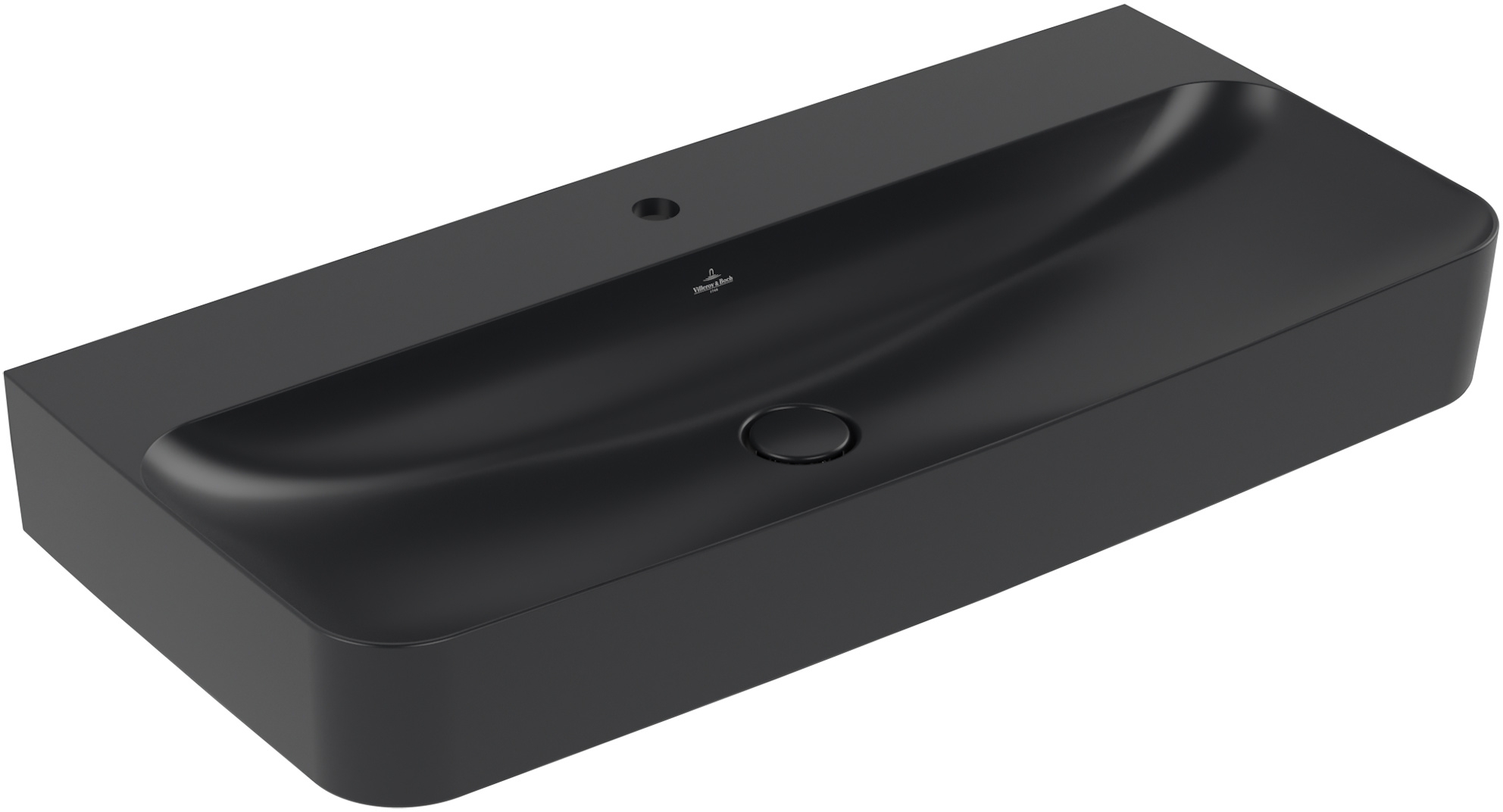 Villeroy & Boch Finion lavabo 100x47 cm rectangular clásico-para mueble negro mate 41681BR7