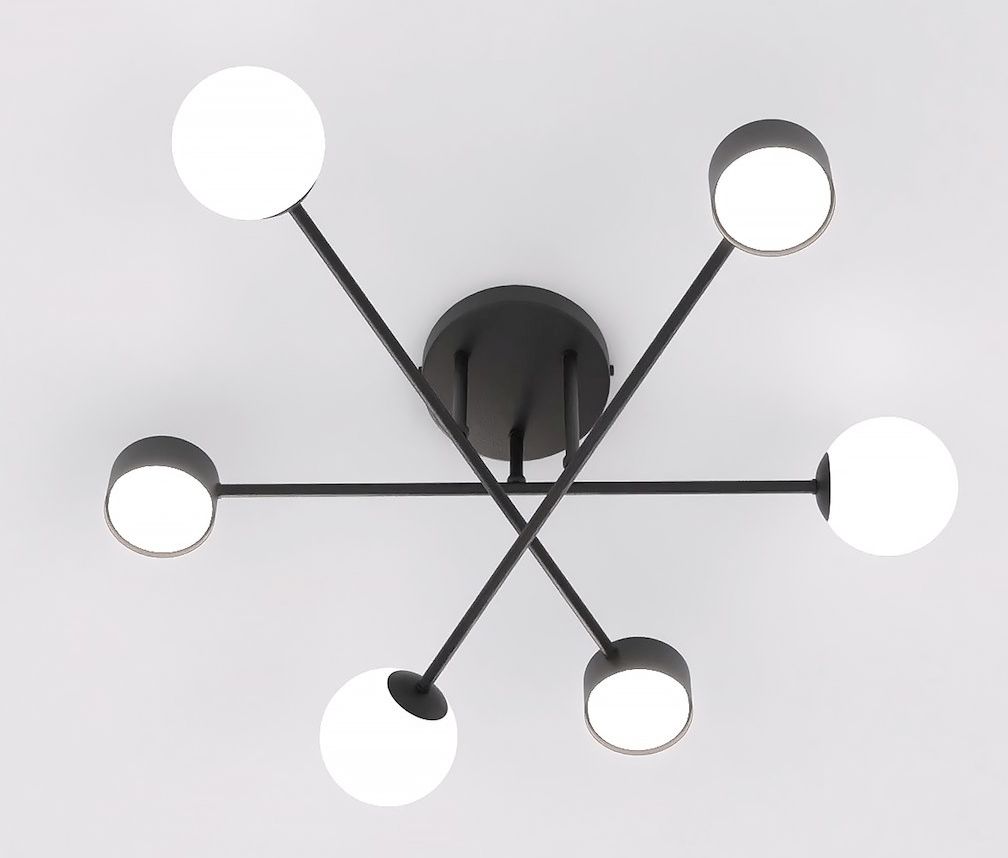 Emibig Halon lámpara de techo 6x8 W negro 1558/6