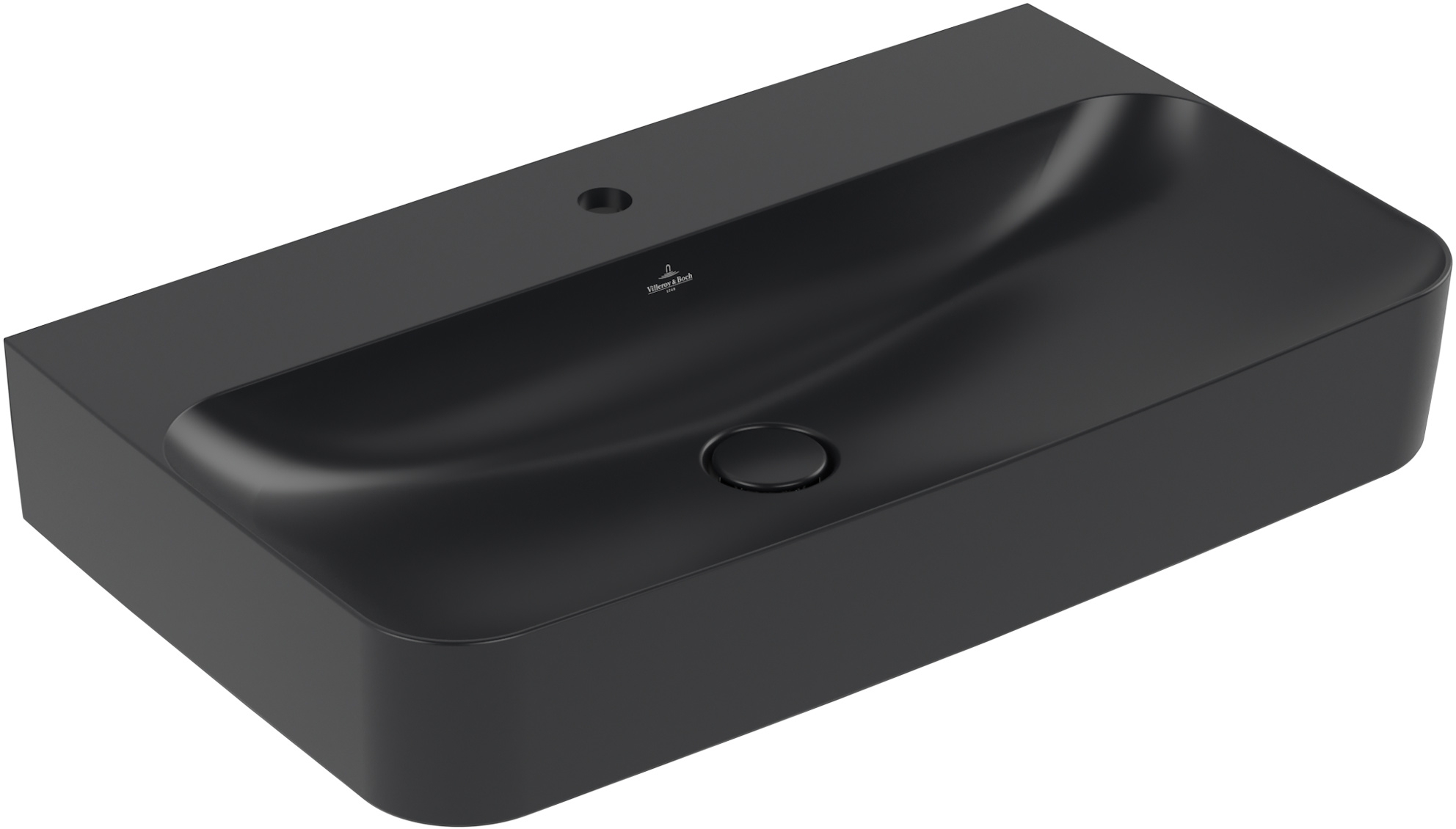 Villeroy & Boch Finion lavabo 80x47 cm rectangular clásico-para mueble negro mate 41688CR7