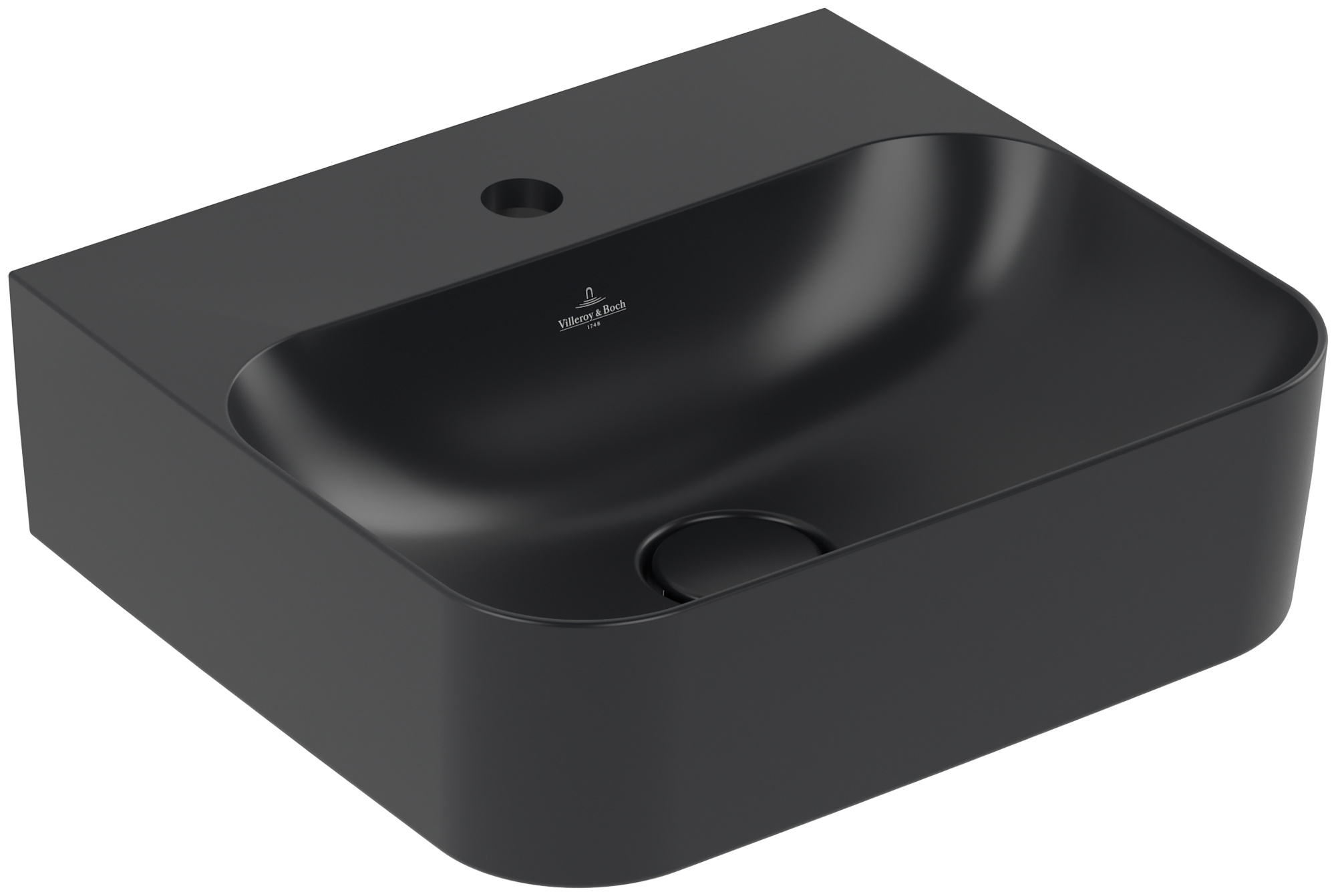 Villeroy & Boch Finion lavabo 43x39 cm rectangular clásico-para mueble-sobre encimera negro mate 43644CR7