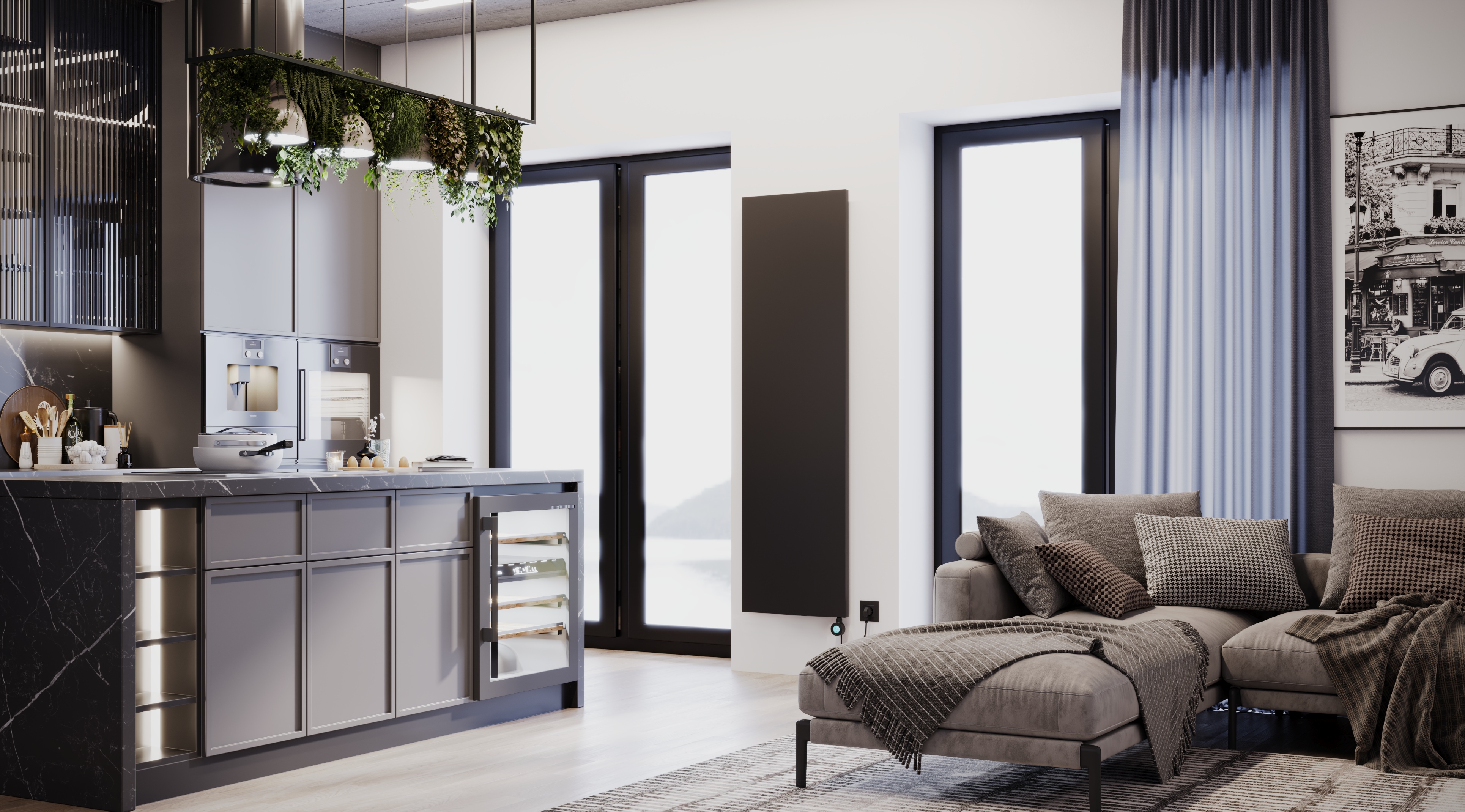 Conjunto radiador eléctrico Luxrad V-line Elektro VLI18005009005MATERG, varilla calefactora Luxrad GLX GLX800CZ