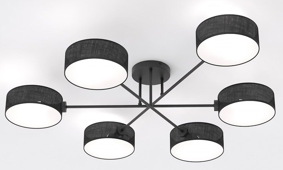 Emibig Maga lámpara de techo 6x10 W negro 1568/6