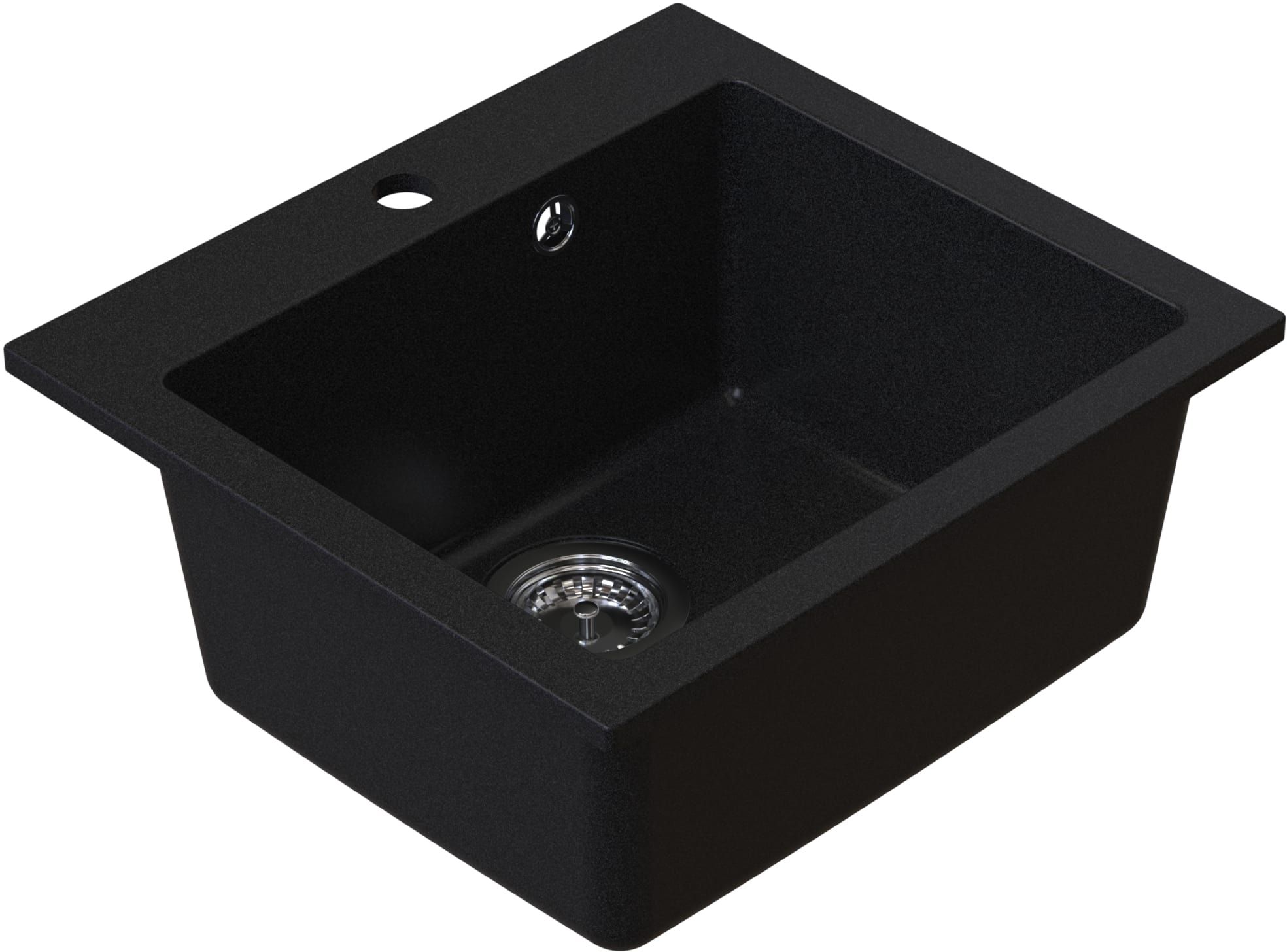 Ruvetti Ditto fregadero de granito 49x45 cm negro 3001D_BC50_W