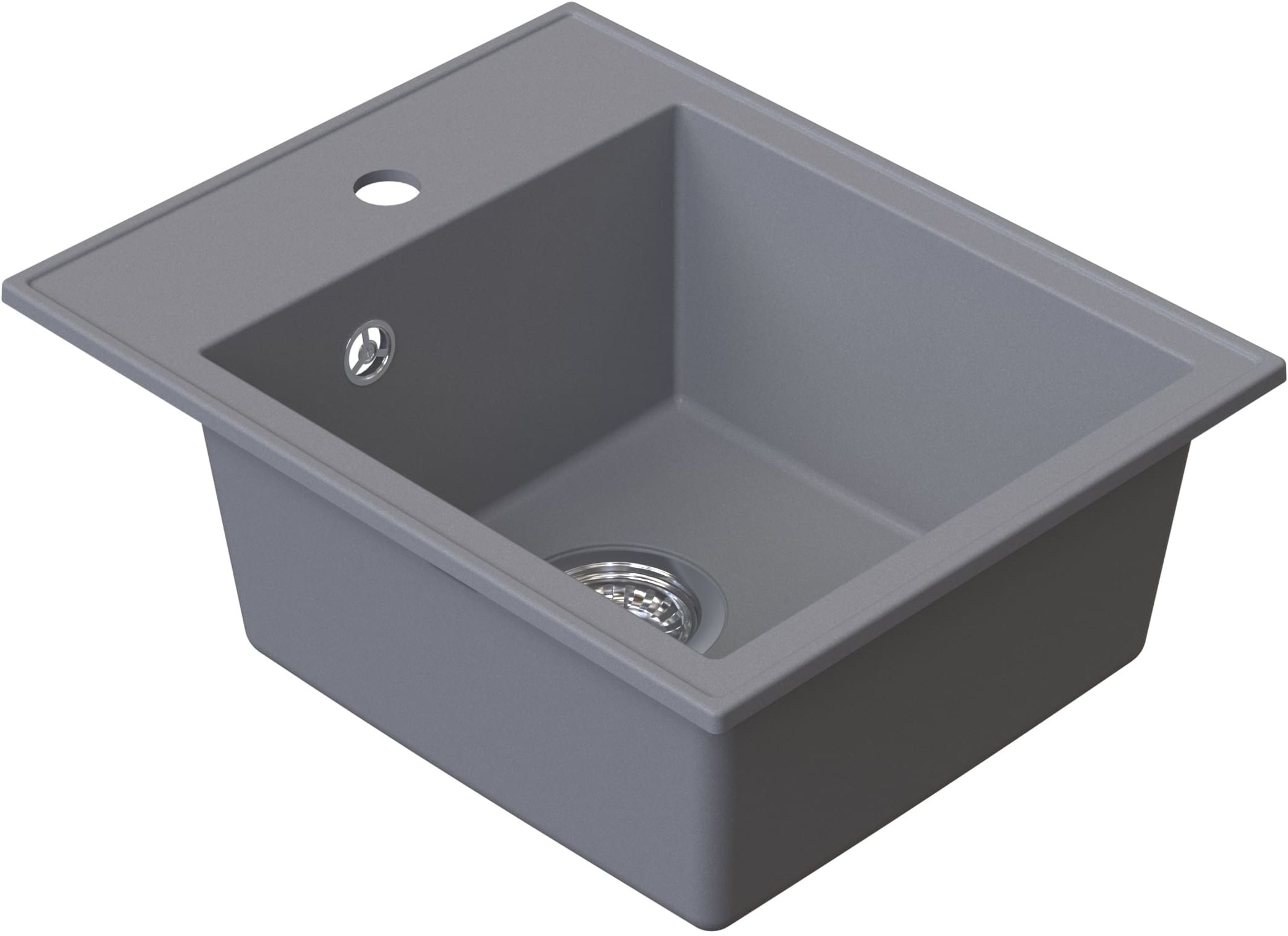 Ruvetti Pino fregadero de granito 50x40 cm gris/grafito/ónix 3001PI_GR40_W