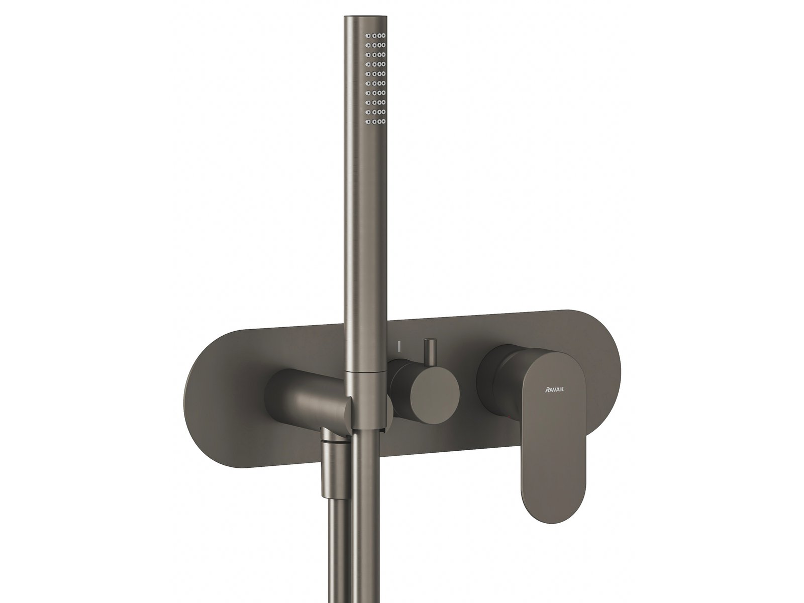 Ravak Eleganta grifo de bañera y ducha empotrado con termostato grafito X070333