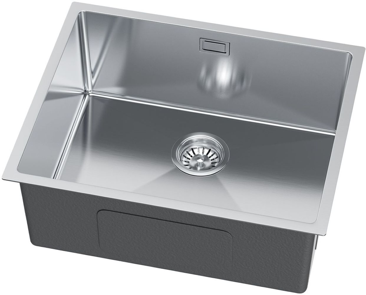Ruvetti Stelio fregadero de acero con sifón 54x44 cm acero 5001S_BS60_P