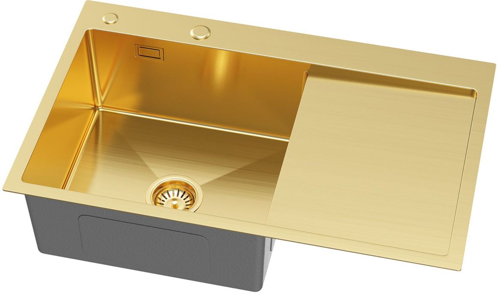 Ruvetti Masivo fregadero con dispensador 78x49 cm dorado 5002M_PVD_GOLD160_WL