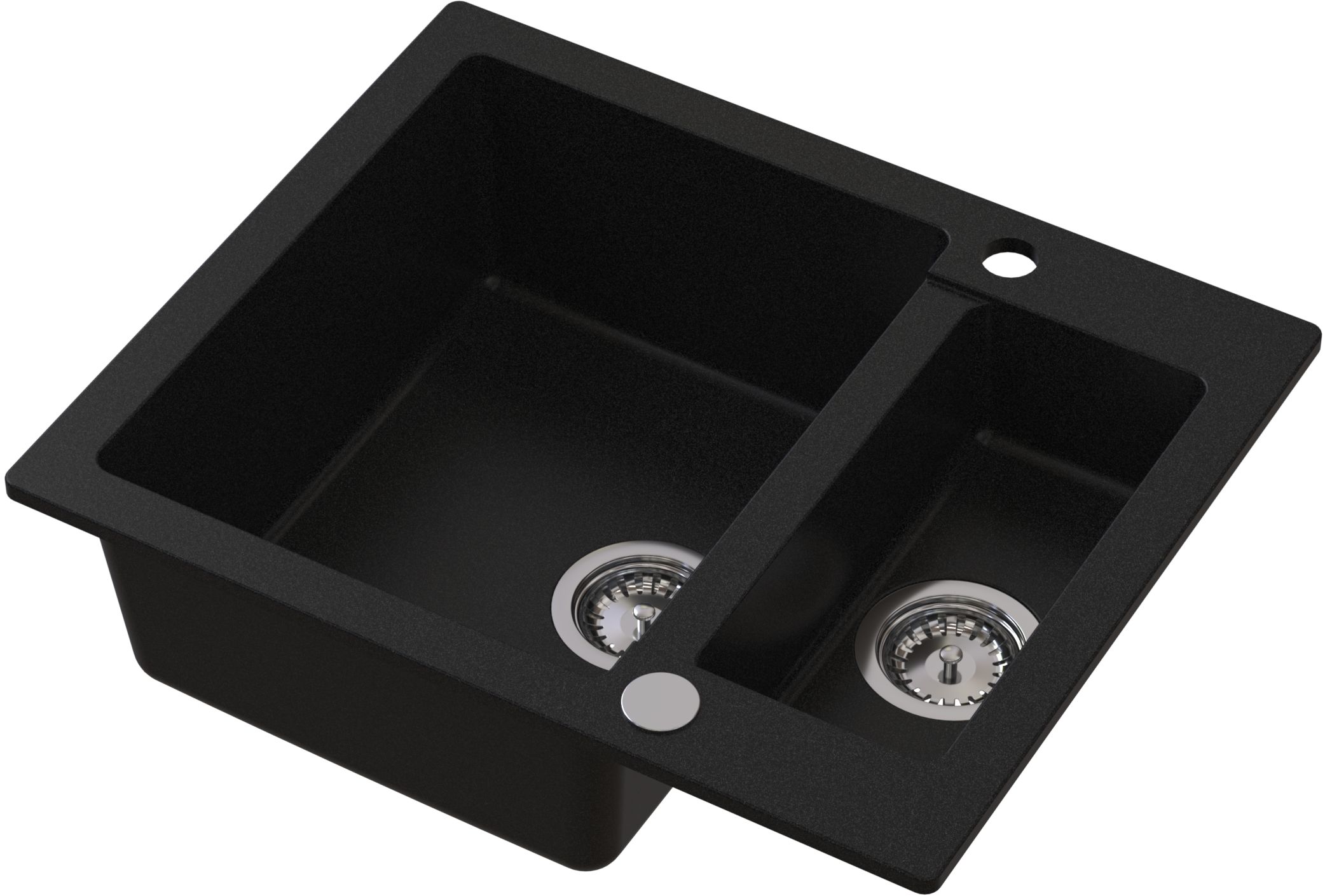 Ruvetti Signum fregadero de granito 60.5x49.5 cm negro 3001S_BC1520_W