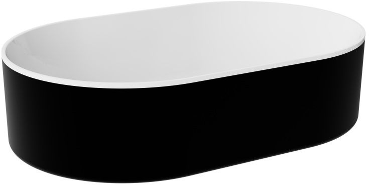 Besco Lova lavabo 53x34 cm oval sobre encimera blanco-negro mate #UMM-LBW-N