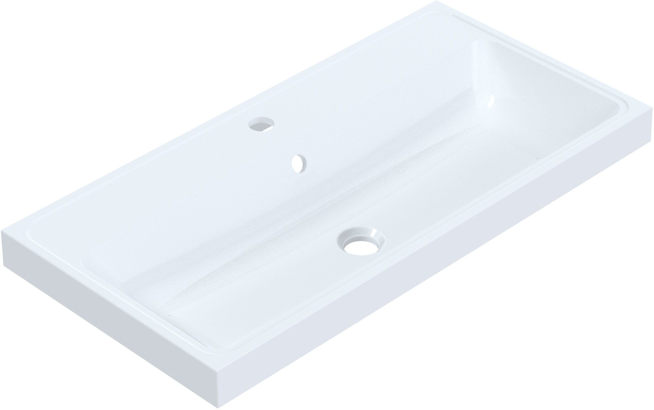 Ruvetti Irmina lavabo 80x40 cm rectangular empotrado blanco brillante DOL_IR8040