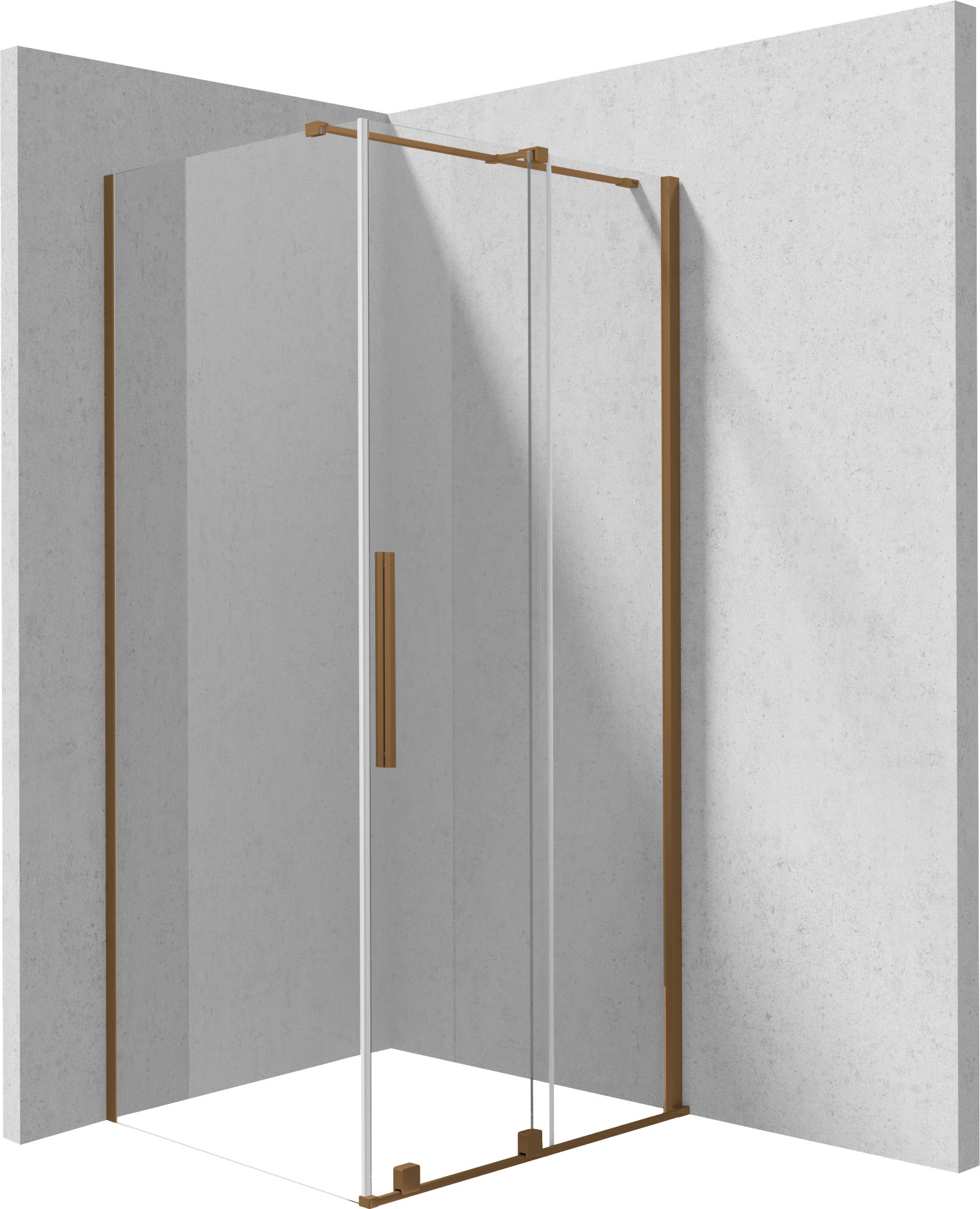Deante Prizma cabina de ducha 120x90 cm rectangular marrón cepillado/vidrio transparente KPNCP12S09