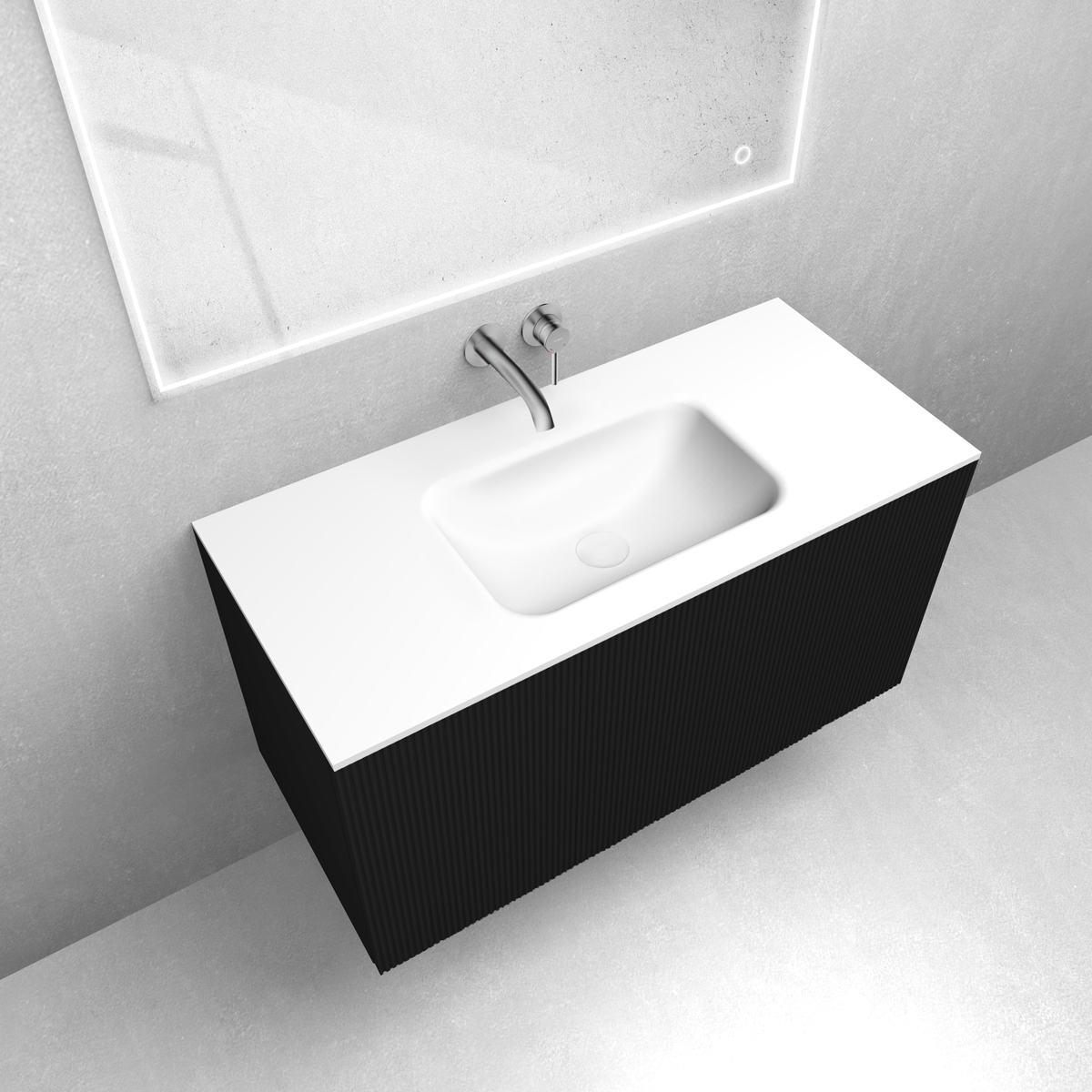 Conjunto armario Oltens Lun Rilla 60029300, lavabo Oltens Kalla 40211900