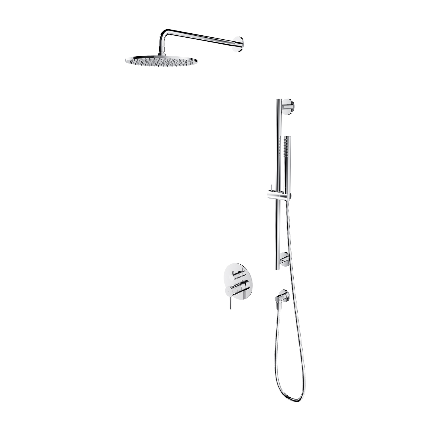 Omnires Y conjunto de ducha empotrado con rociador con efecto lluvia cromo SYSY47CR