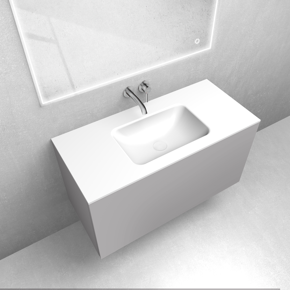 Conjunto armario Oltens Lun 60034900, lavabo Oltens Kalla 40208000