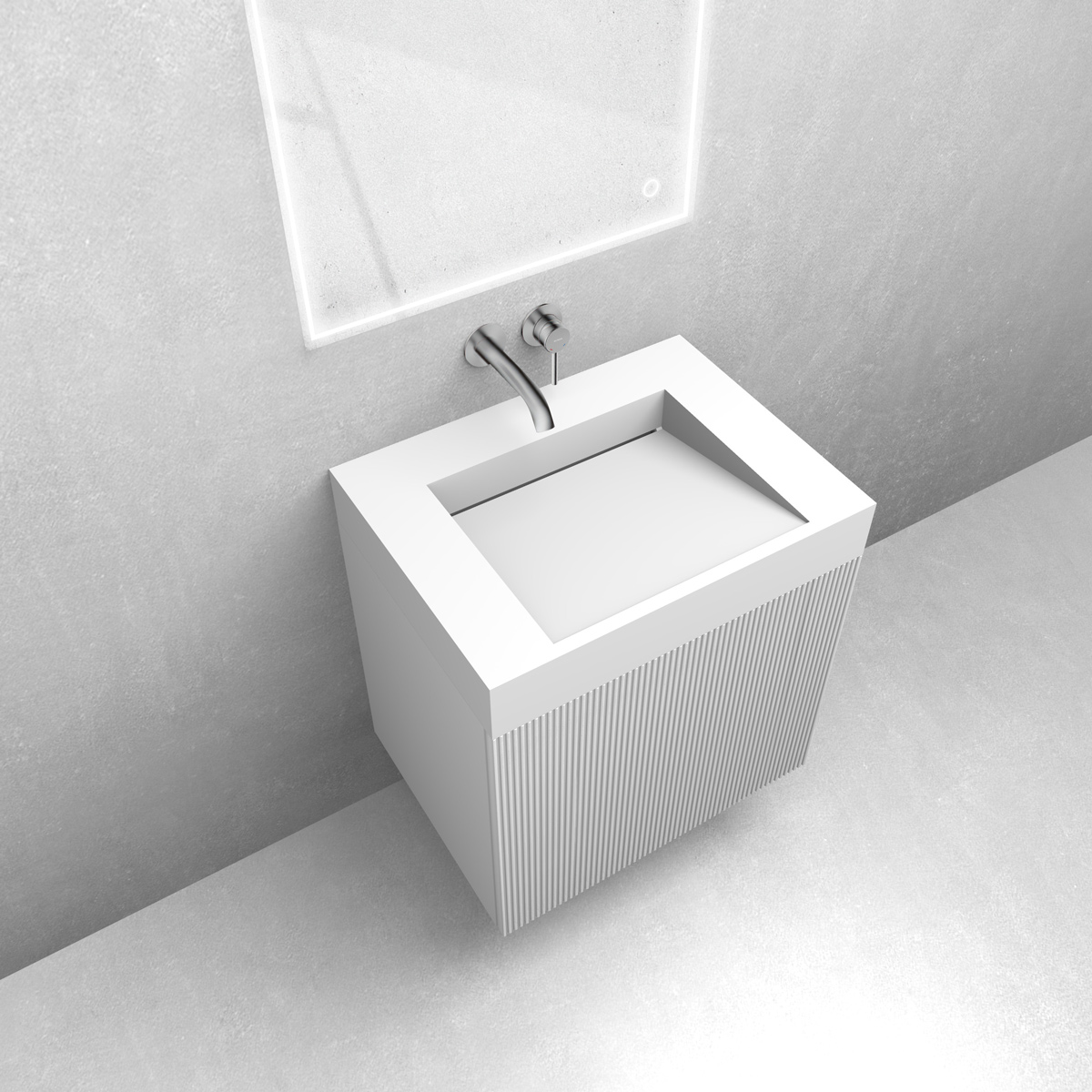 Conjunto lavabo Oltens Stila 40000900, armario Oltens Lun Rilla 60027000