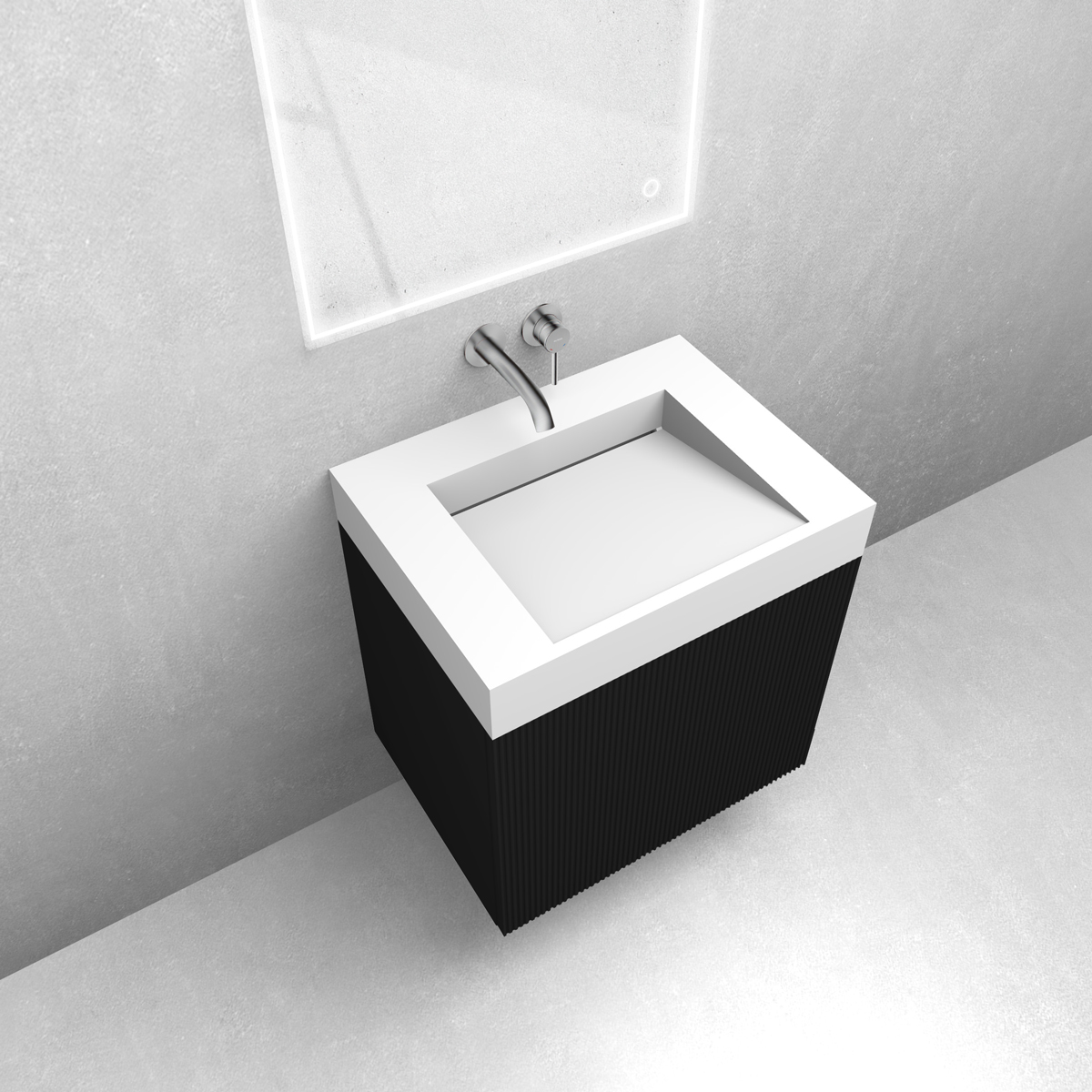 Conjunto lavabo Oltens Stila 40000900, armario Oltens Lun 60027300