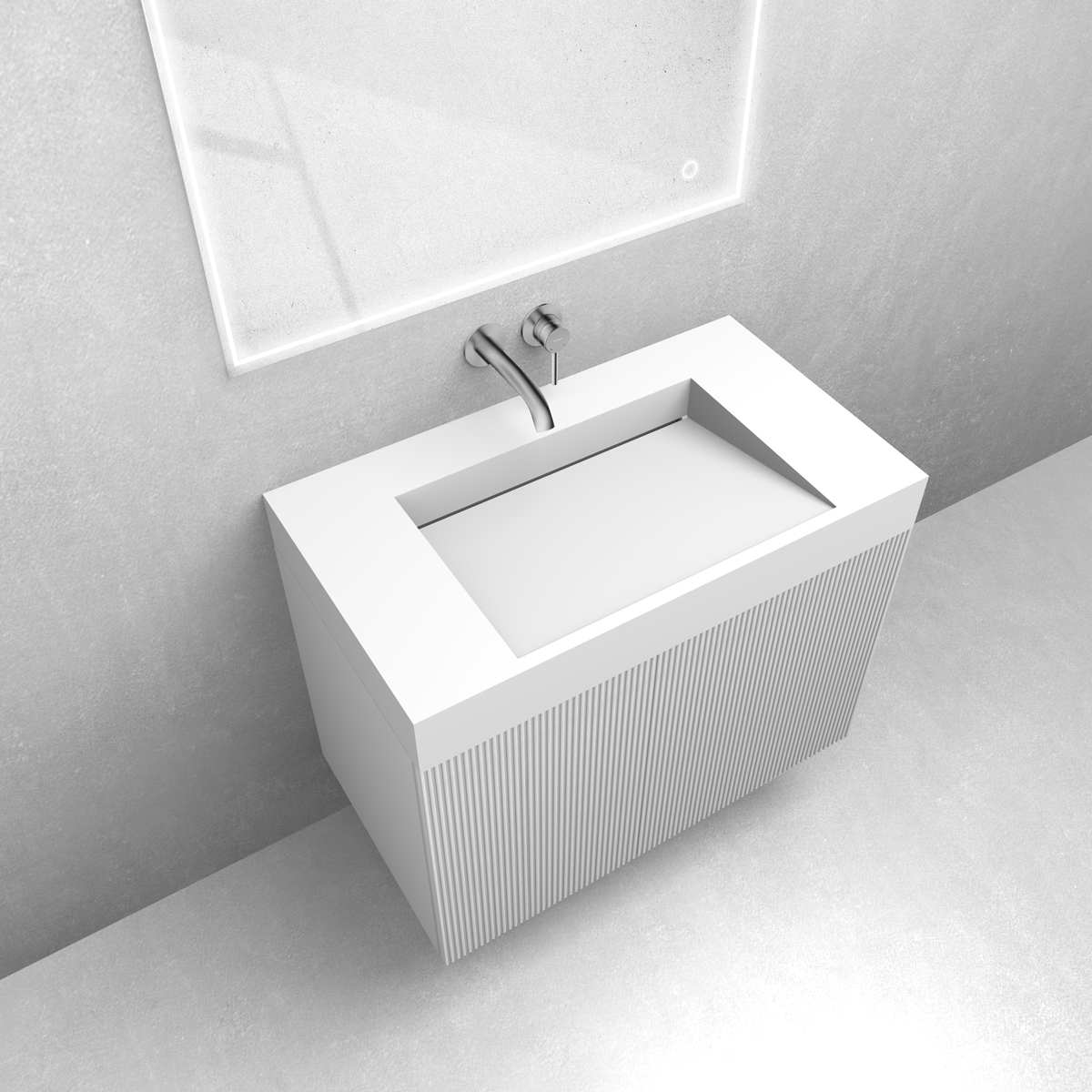 Conjunto lavabo Oltens Stila 40001900, armario Oltens Lun Rilla 60028000
