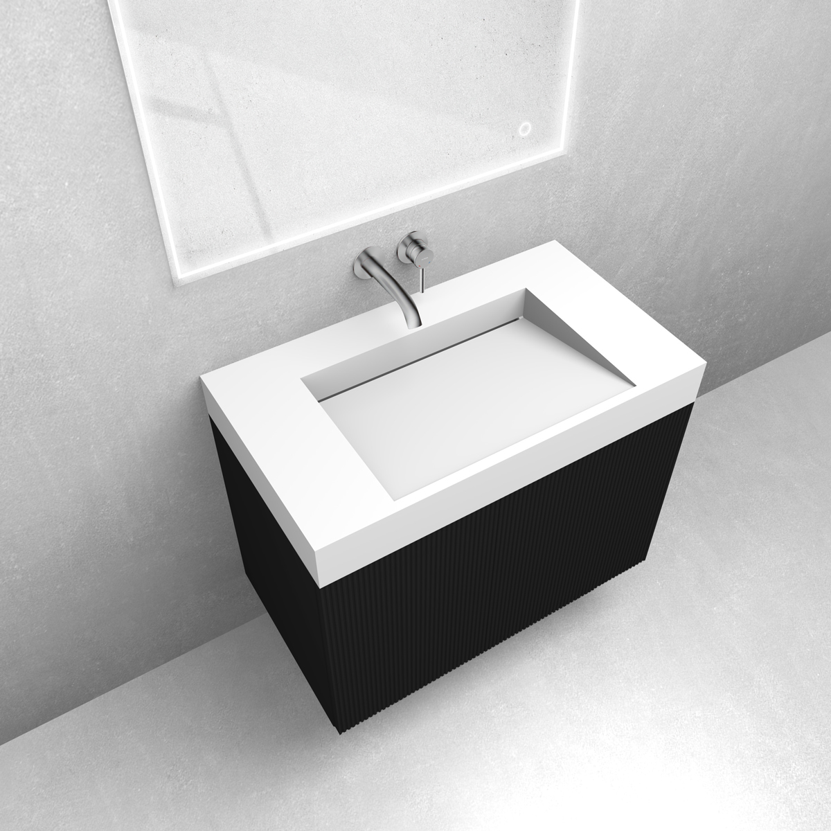 Conjunto lavabo Oltens Stila 40001900, armario Oltens Lun Rila 60028300