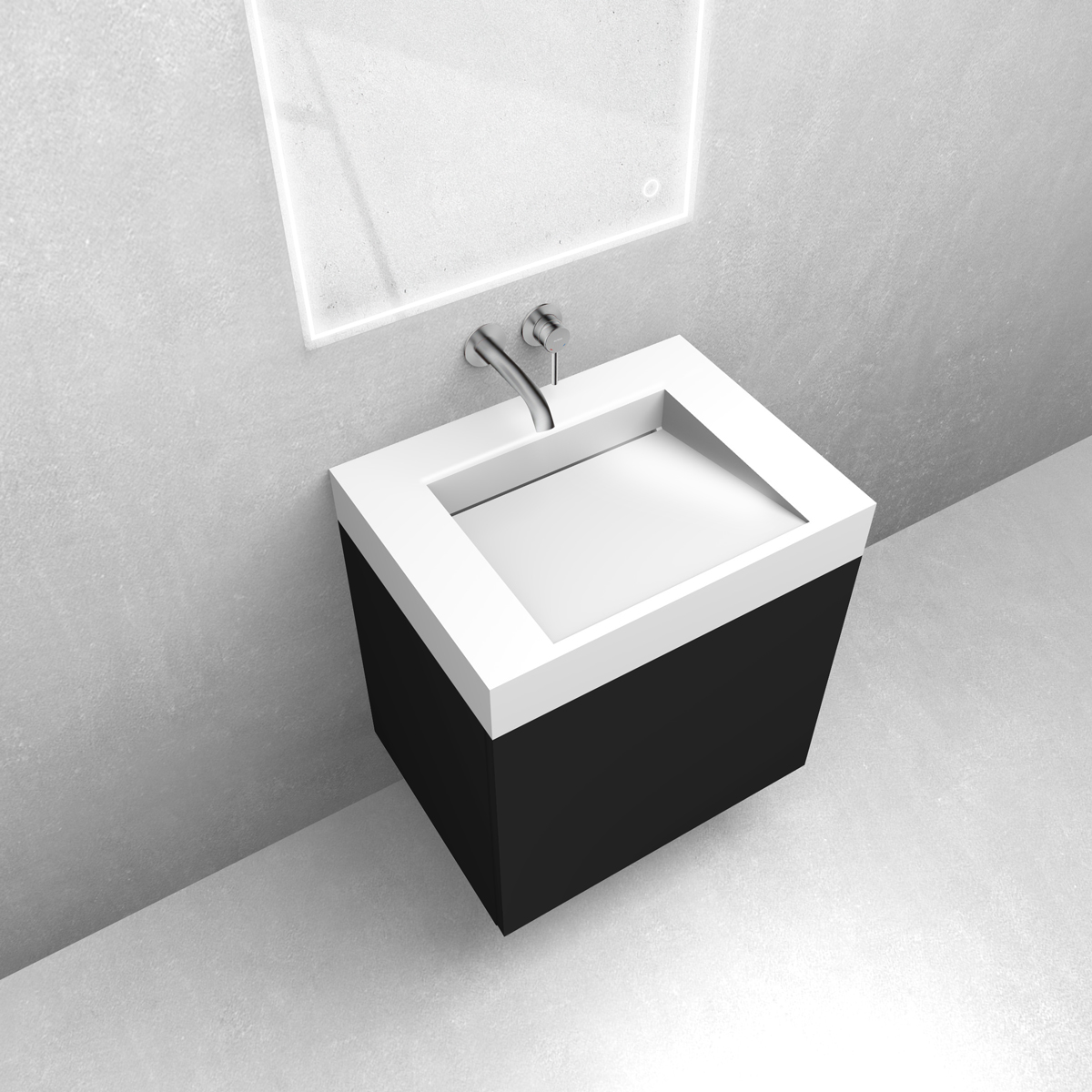 Conjunto lavabo Oltens Stila 40000000, armario Oltens Lun 60032300