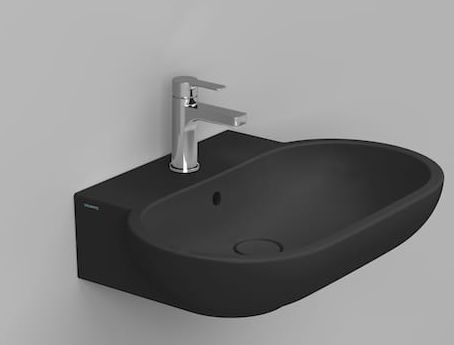 Ceramica Dolomite Mirto lavabo 65x46 cm oval clásico negro mate D461181