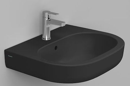 Ceramica Dolomite lavabo 60x48 cm oval clásico negro mate D461281