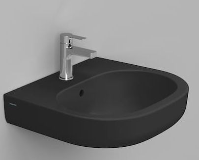 Ceramica Dolomite Mirto lavabo 55x48 cm oval clásico negro mate D461381