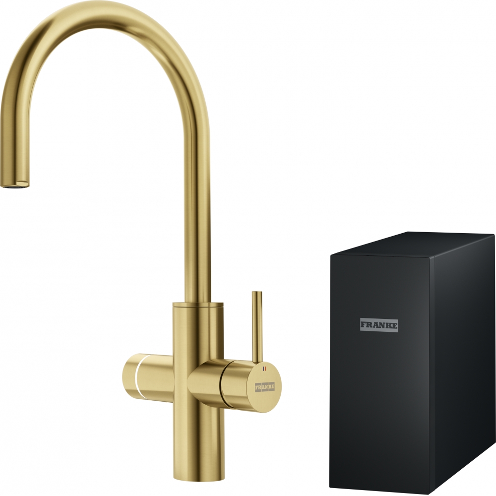 Franke Mythos Water Hub All In One grifo de cocina con filtro de pie oro/oro arcaico 160.0731.755