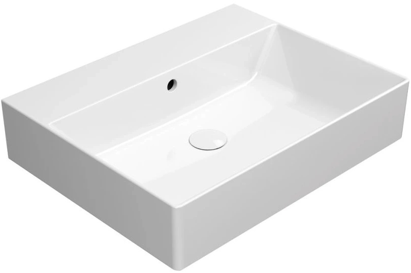 GSI Kube X lavabo 60x47 cm rectangular clásico-sobre encimera blanco brillante 9431011