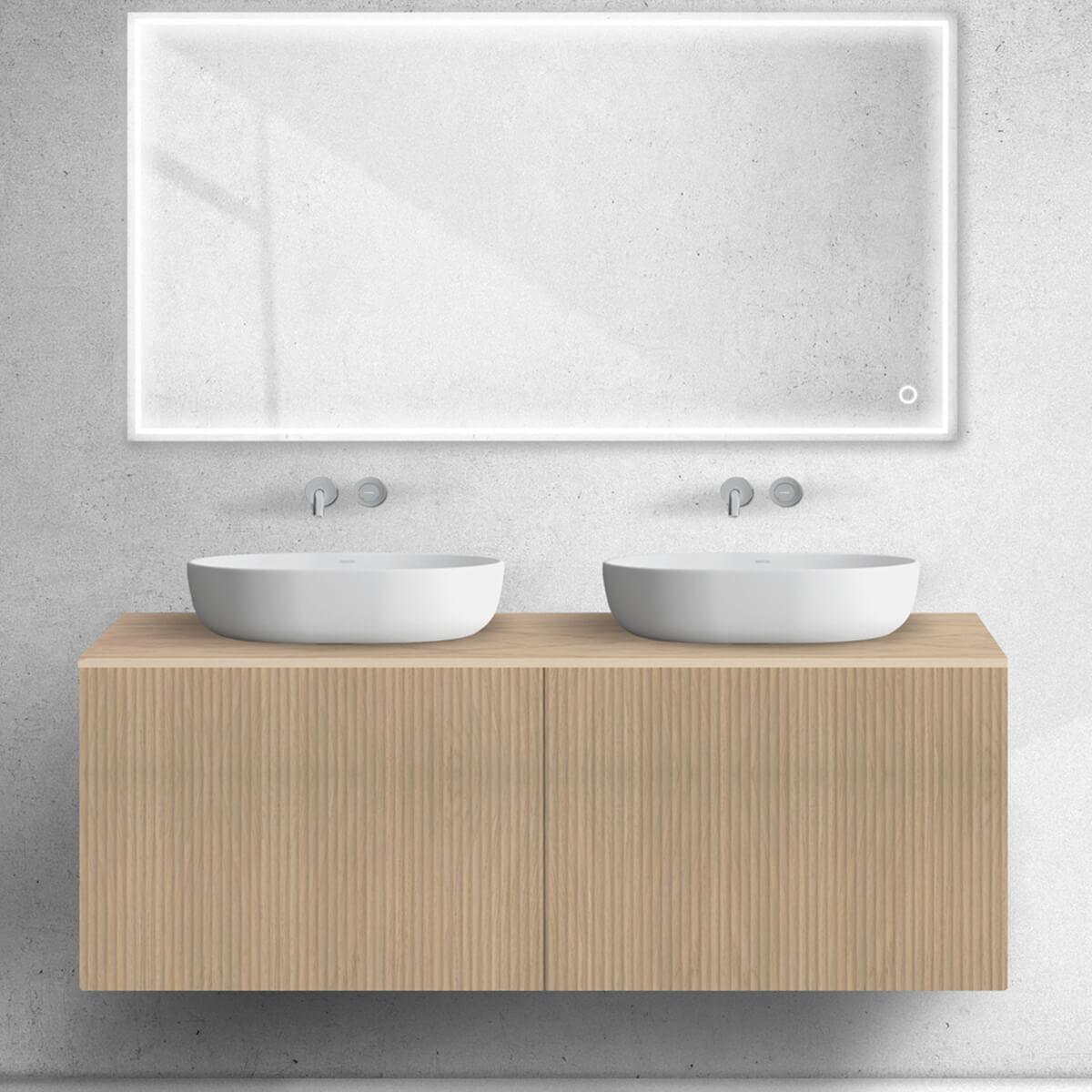 Oltens Lun Rilla armario 140x44.7x52 cm suspendido, para lavabo roble 60039060