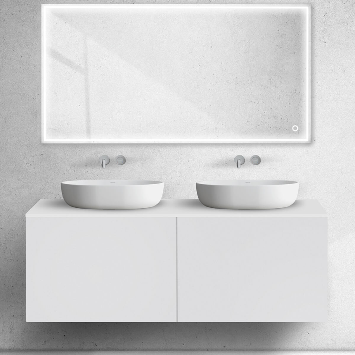 Oltens Lun armario 140x44.7x52 cm suspendido, para lavabo blanco mate 60040000